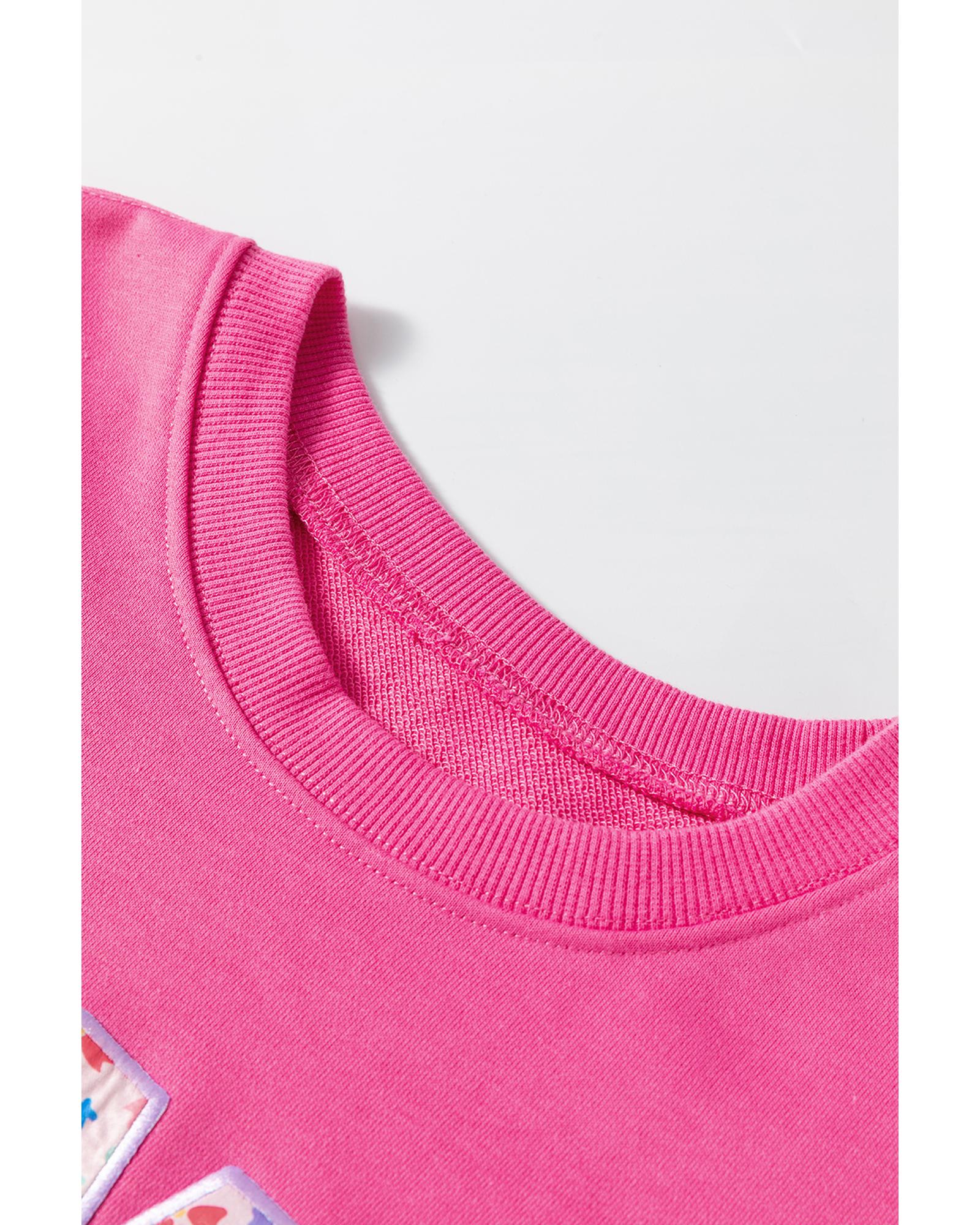 Rose Red Floral MAMA Embroidered Graphic Pullover Sweatshirt - S 7