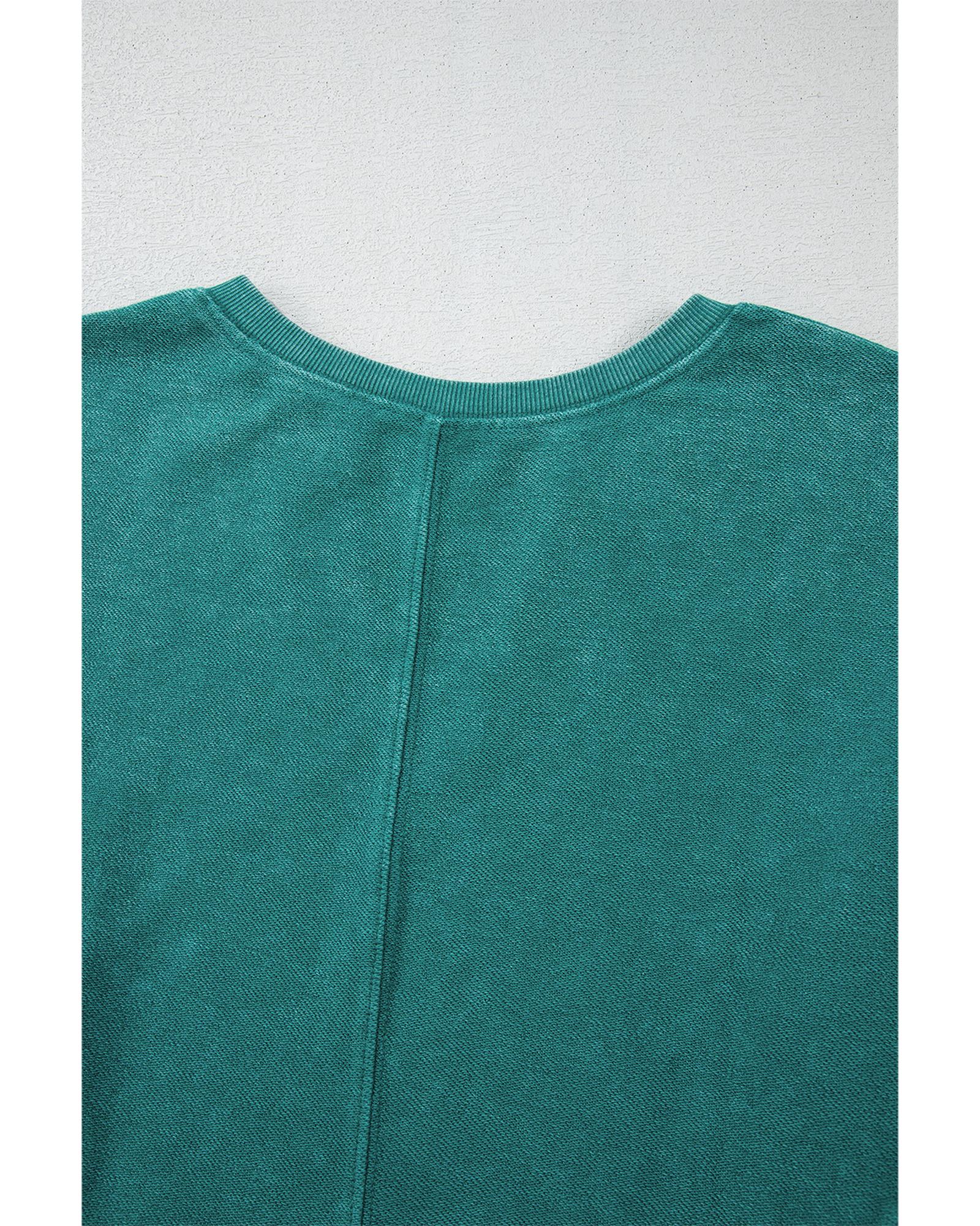 Skobeloff Solid Color Notched Neck Drop Shoulder Sweatshirt - 2XL 8