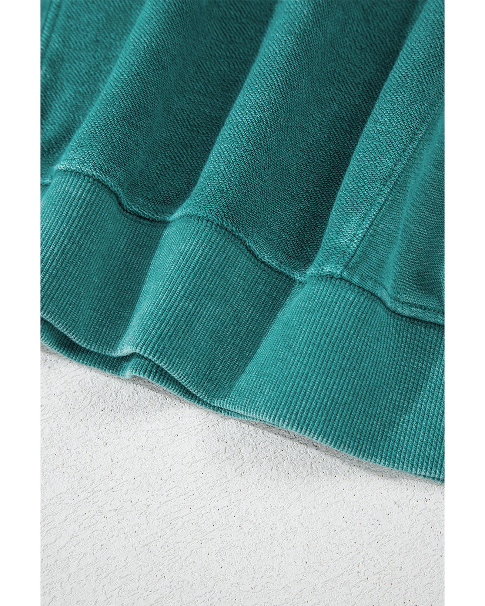 Skobeloff Solid Color Notched Neck Drop Shoulder Sweatshirt - XL 4