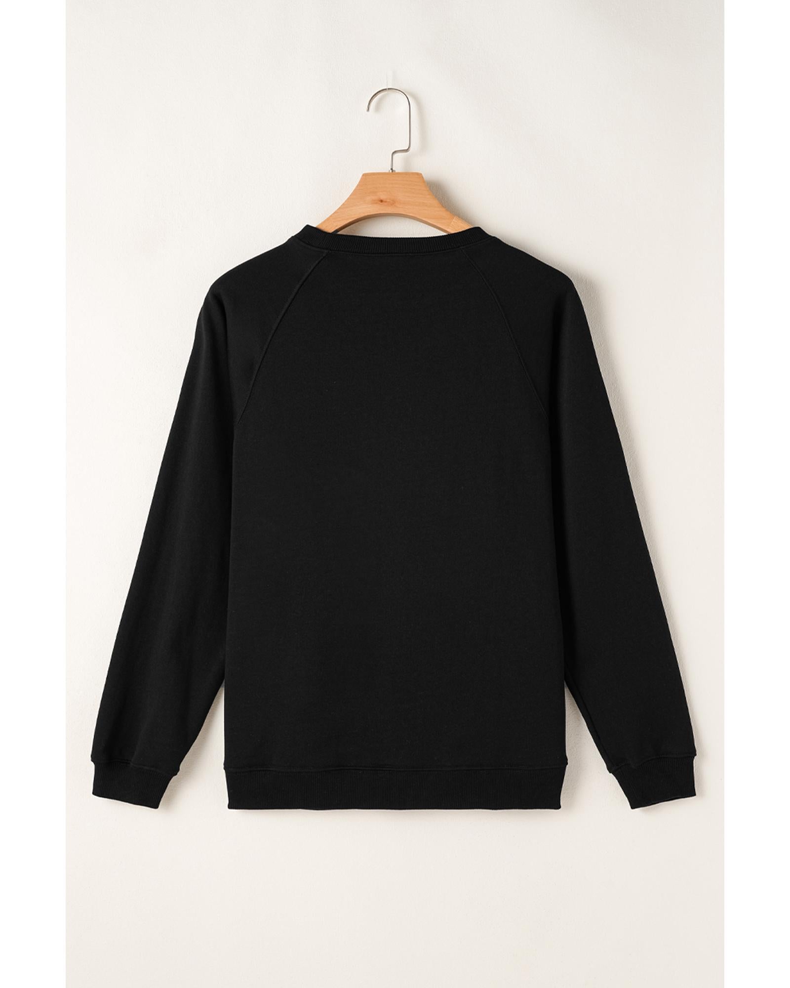 Black Rainbow Colorblock Striped Pullover Sweatshirt - M 4