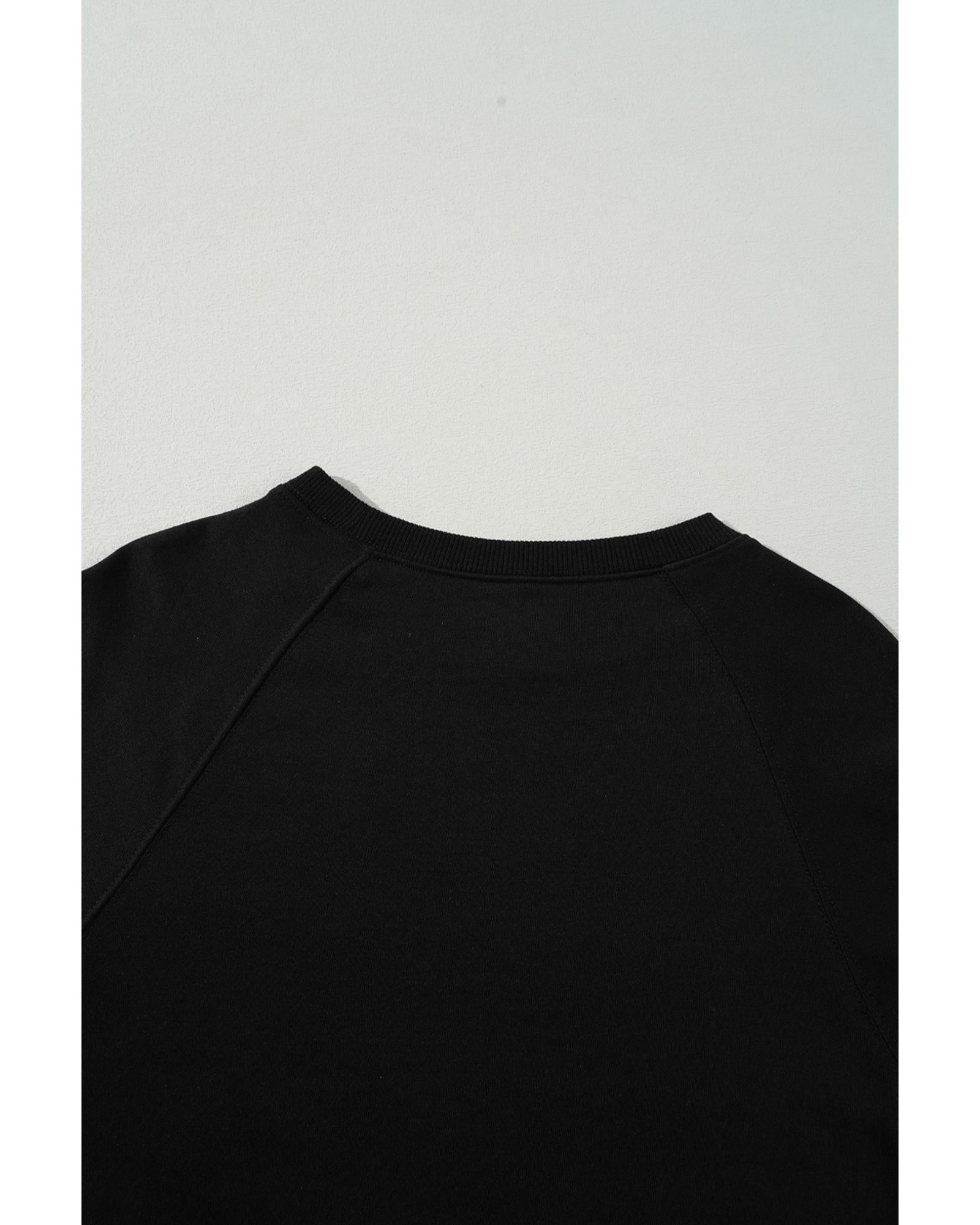 Black Rainbow Colorblock Striped Pullover Sweatshirt - M 5