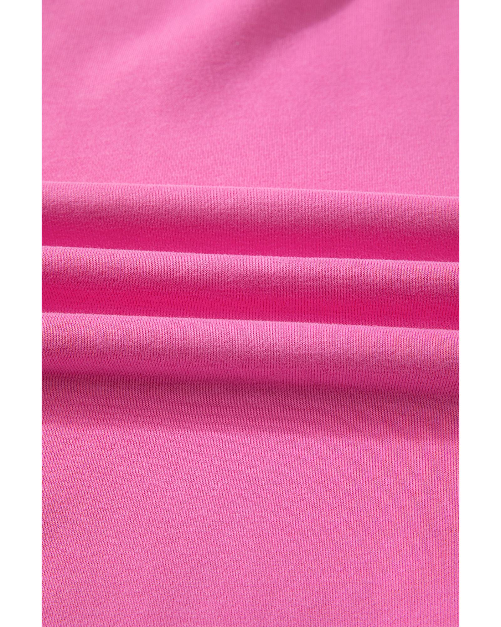 Bonbon Solid O Neck High Low Hem Pullover Sweatshirt - XL 5