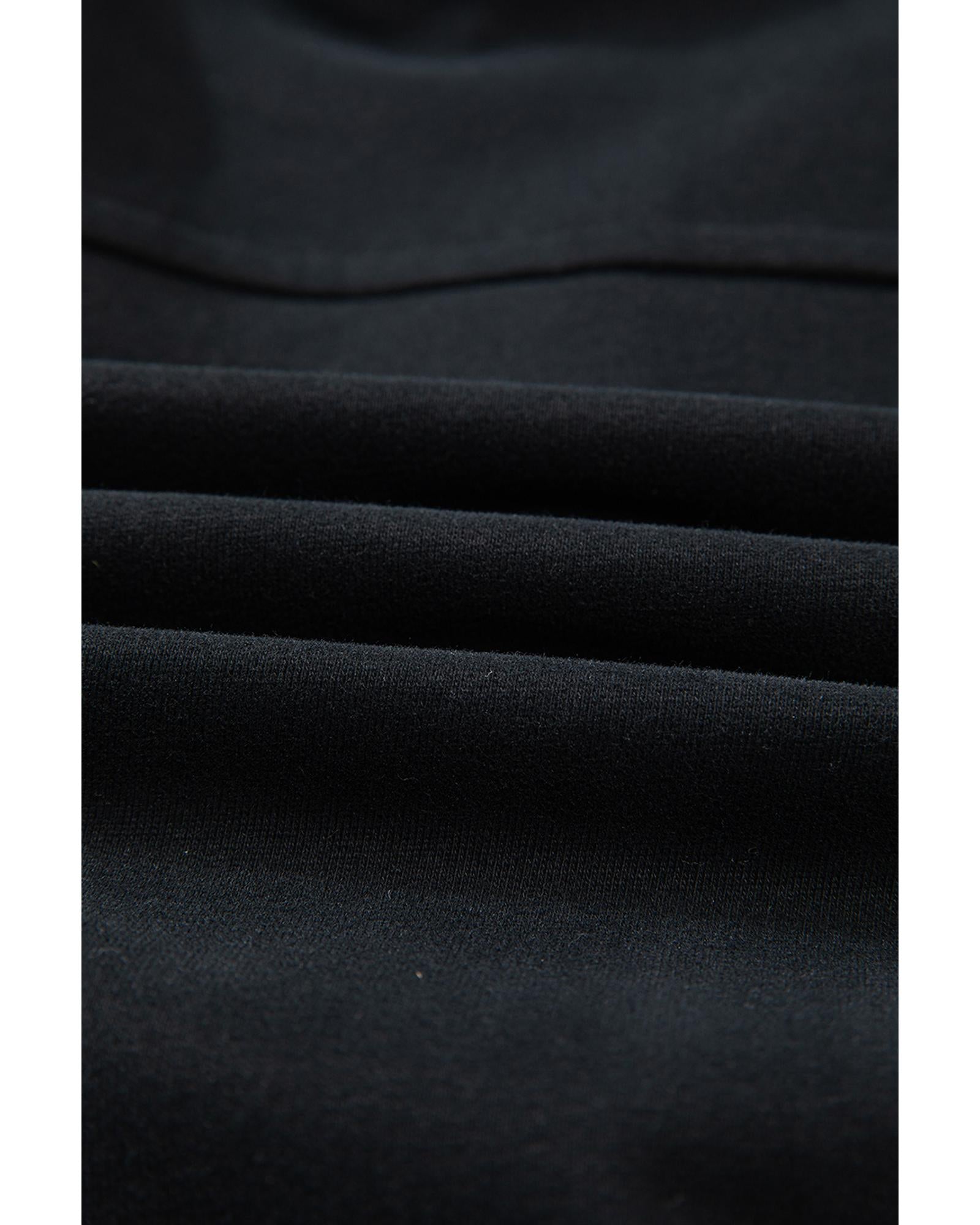 Black Quarter Zip Stand Neck Kangaroo Pocket Sweatshirt - L 5