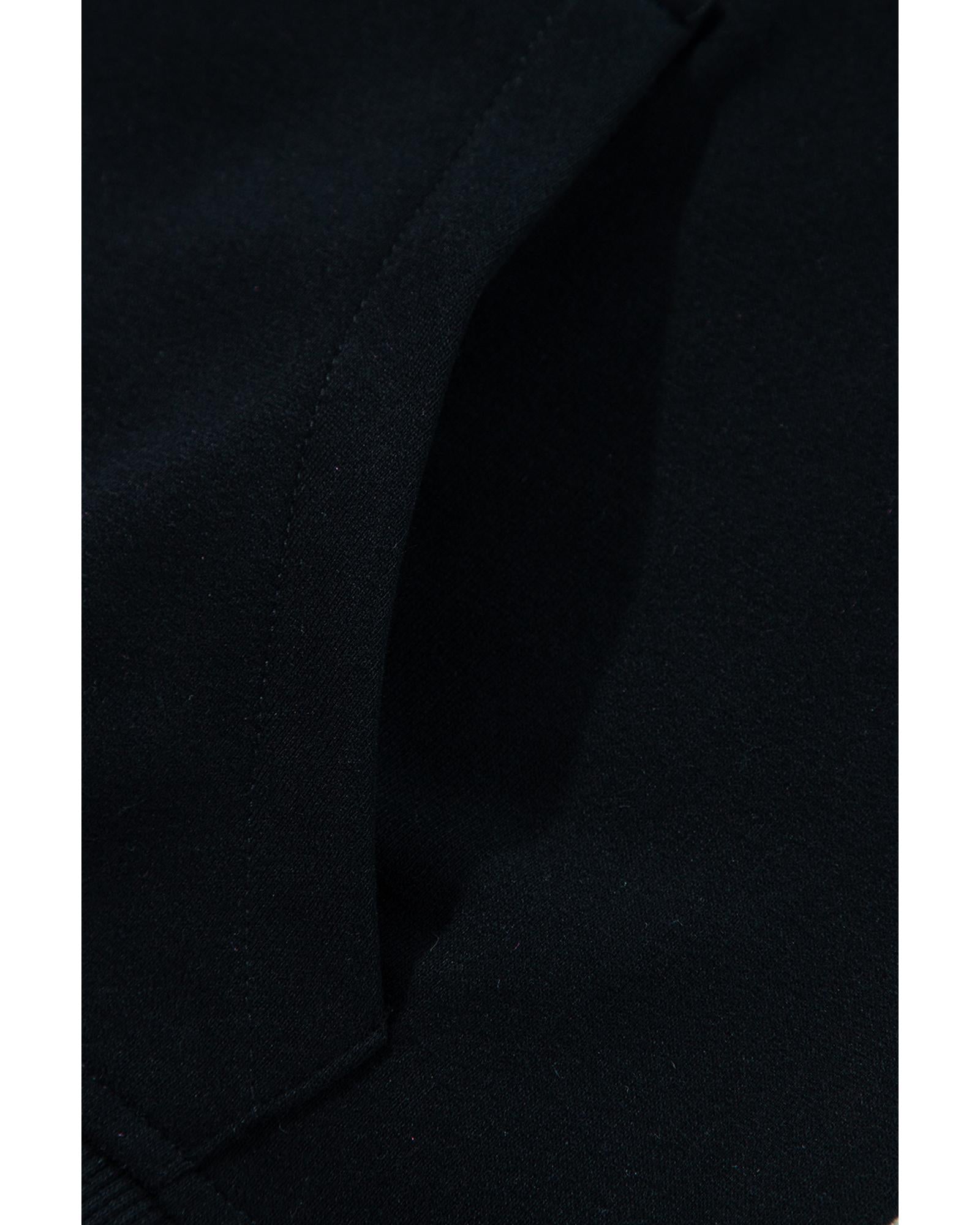 Black Quarter Zip Stand Neck Kangaroo Pocket Sweatshirt - XL