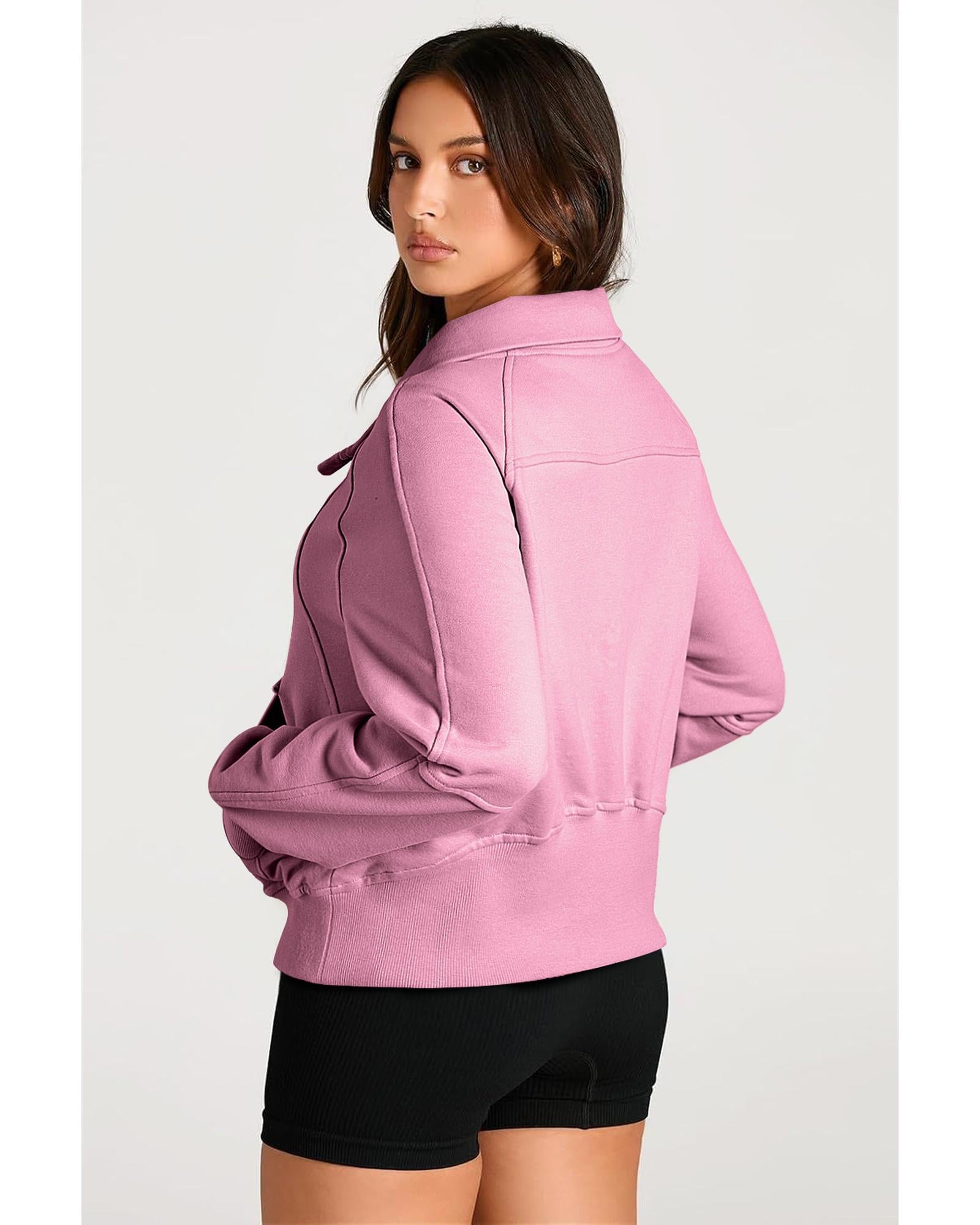 Valerian Quarter Zip Stand Neck Kangaroo Pocket Sweatshirt - S 5