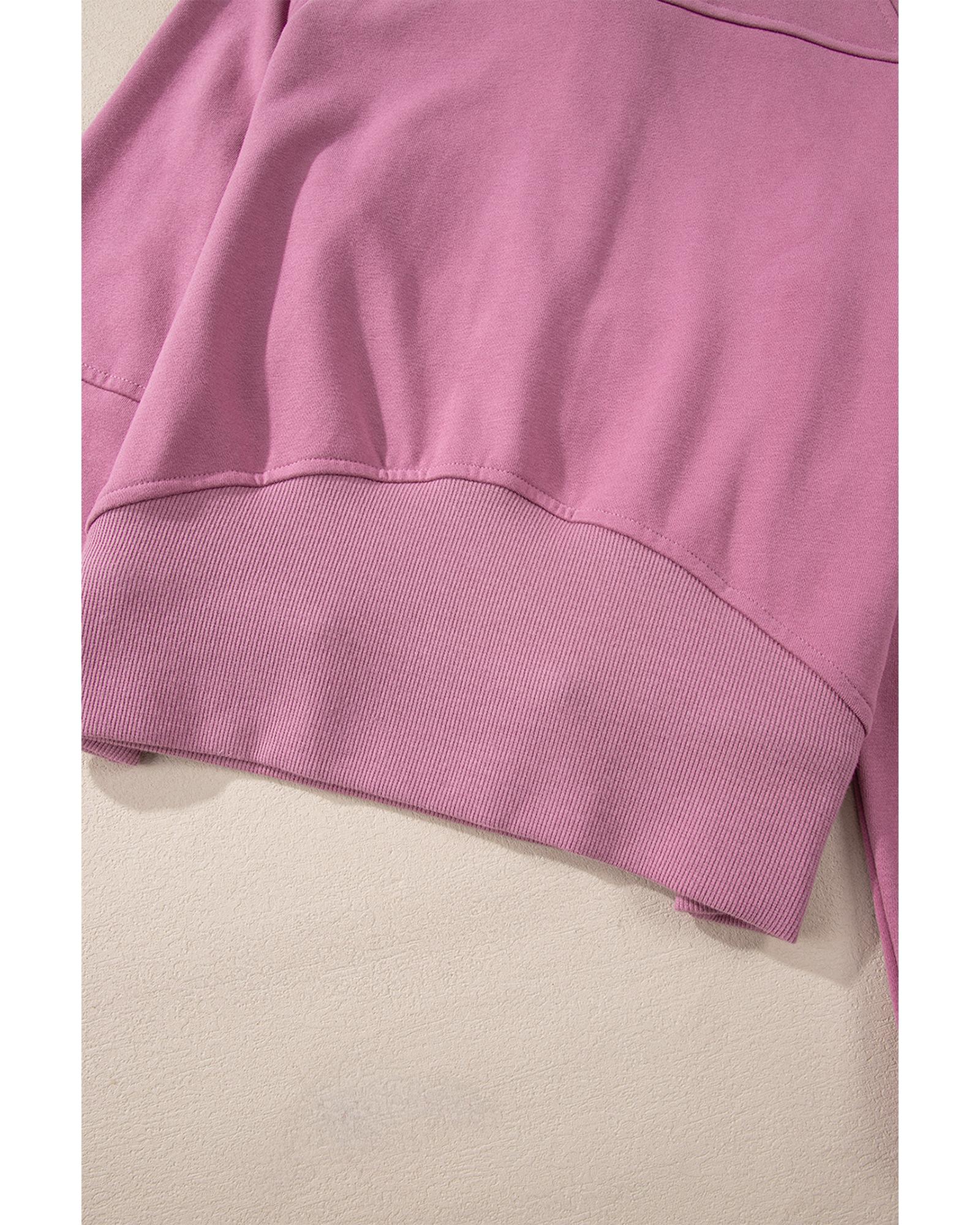 Valerian Quarter Zip Stand Neck Kangaroo Pocket Sweatshirt - XL 3