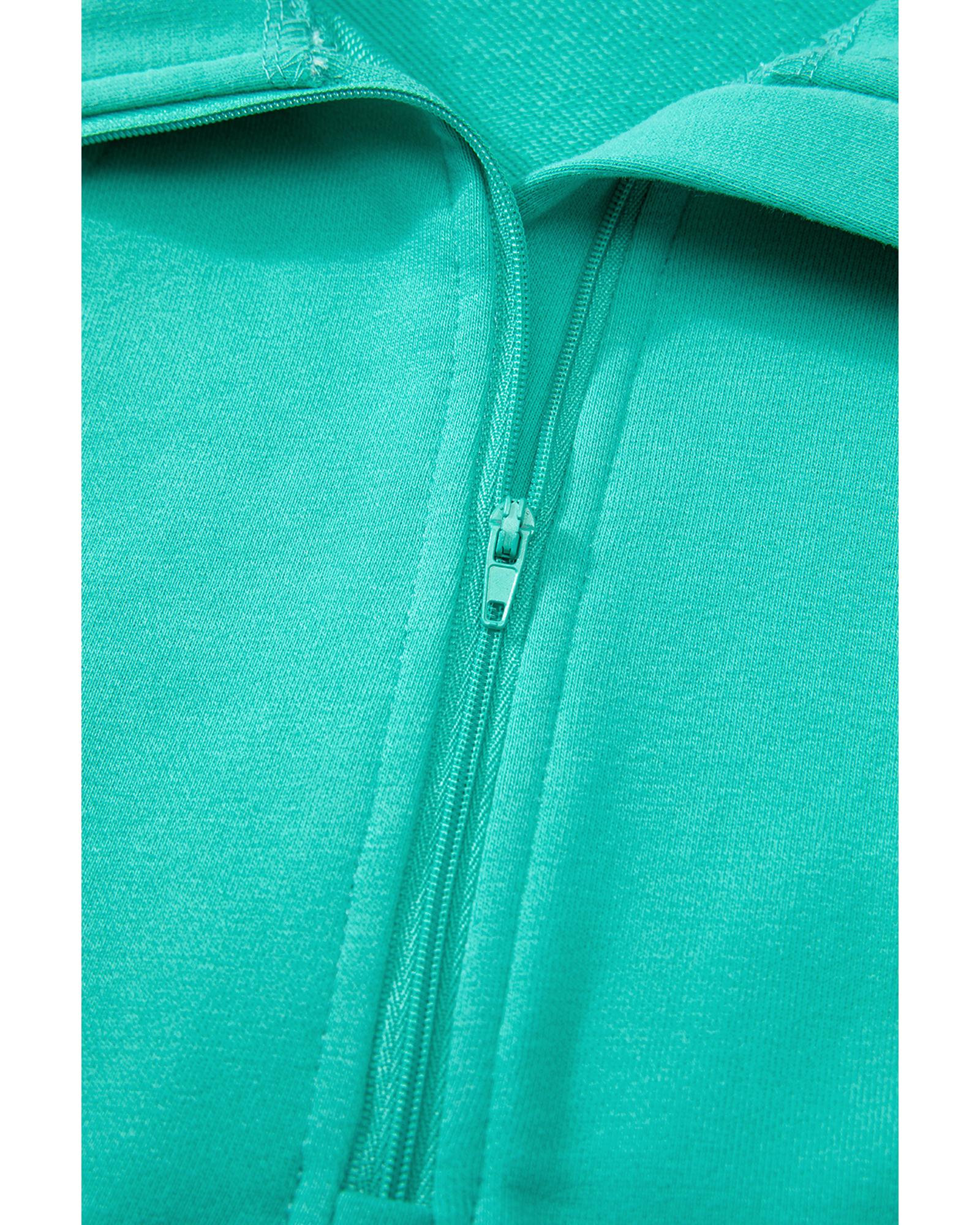Aruba Blue Quarter Zip Stand Neck Kangaroo Pocket Sweatshirt - L 5
