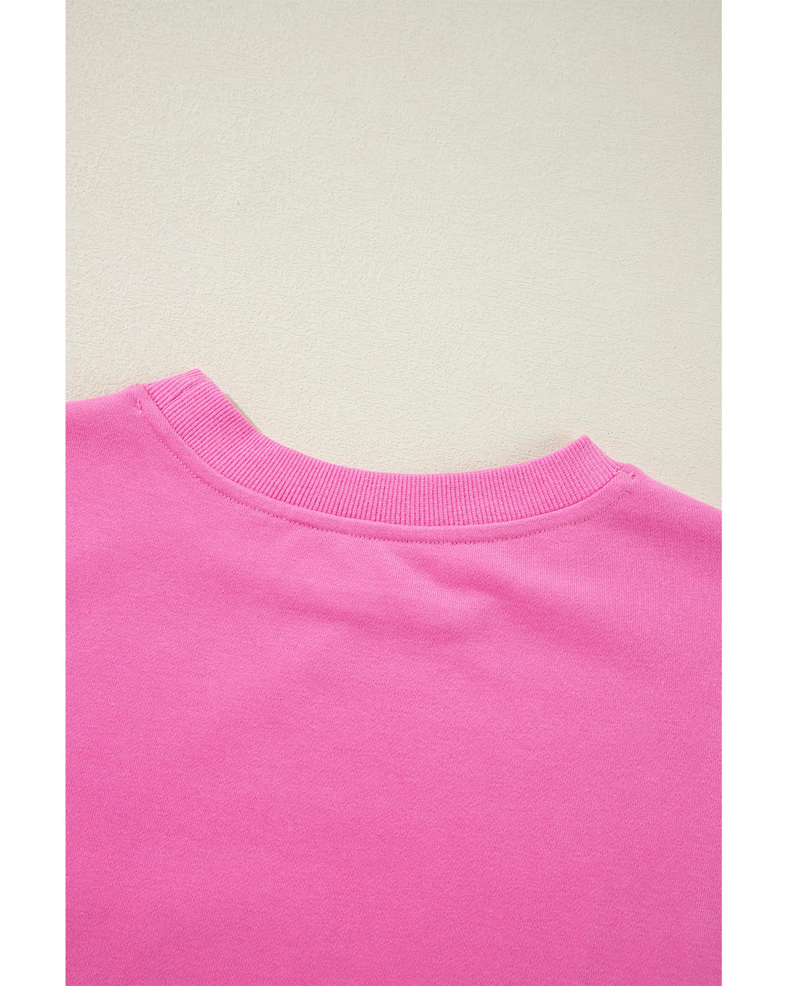 Bonbon Plain Drop Shoulder Crewneck Pullover Sweatshirt - M