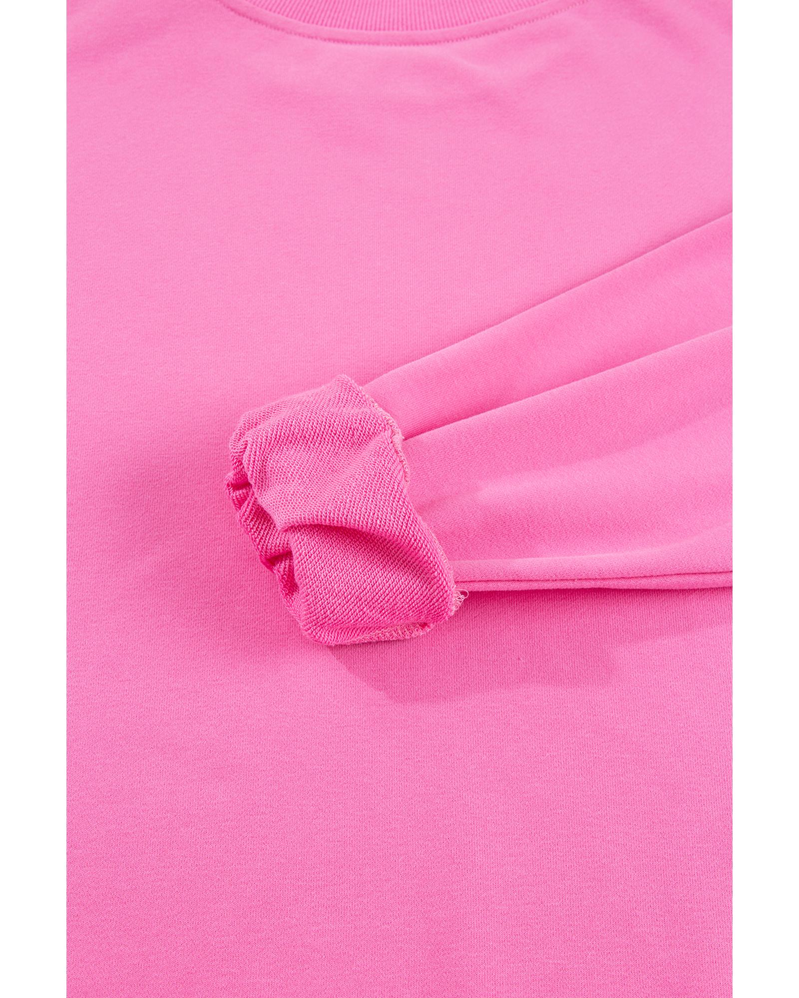 Bonbon Plain Drop Shoulder Crewneck Pullover Sweatshirt - S 7