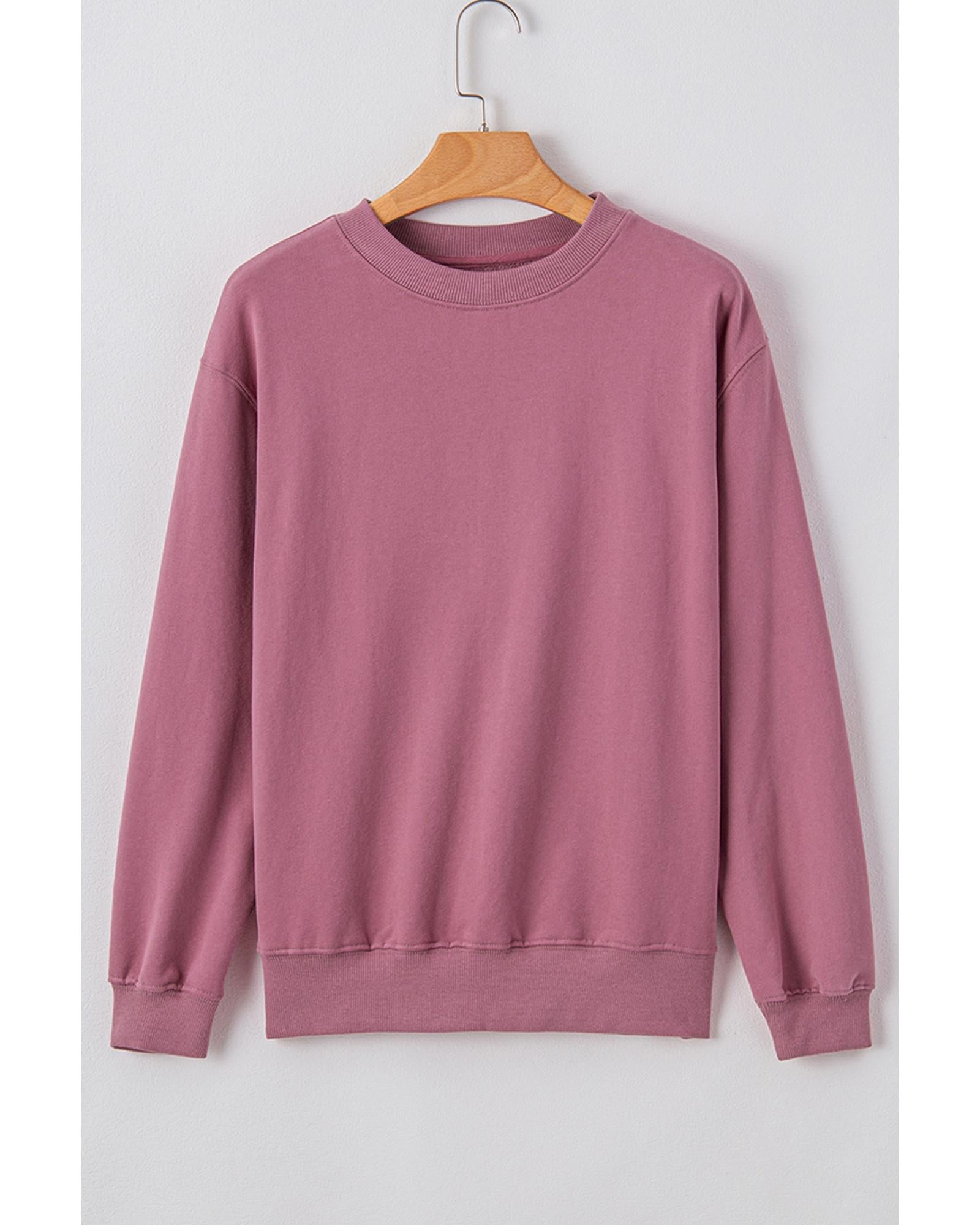Valerian Plain Drop Shoulder Crewneck Pullover Sweatshirt - M 5