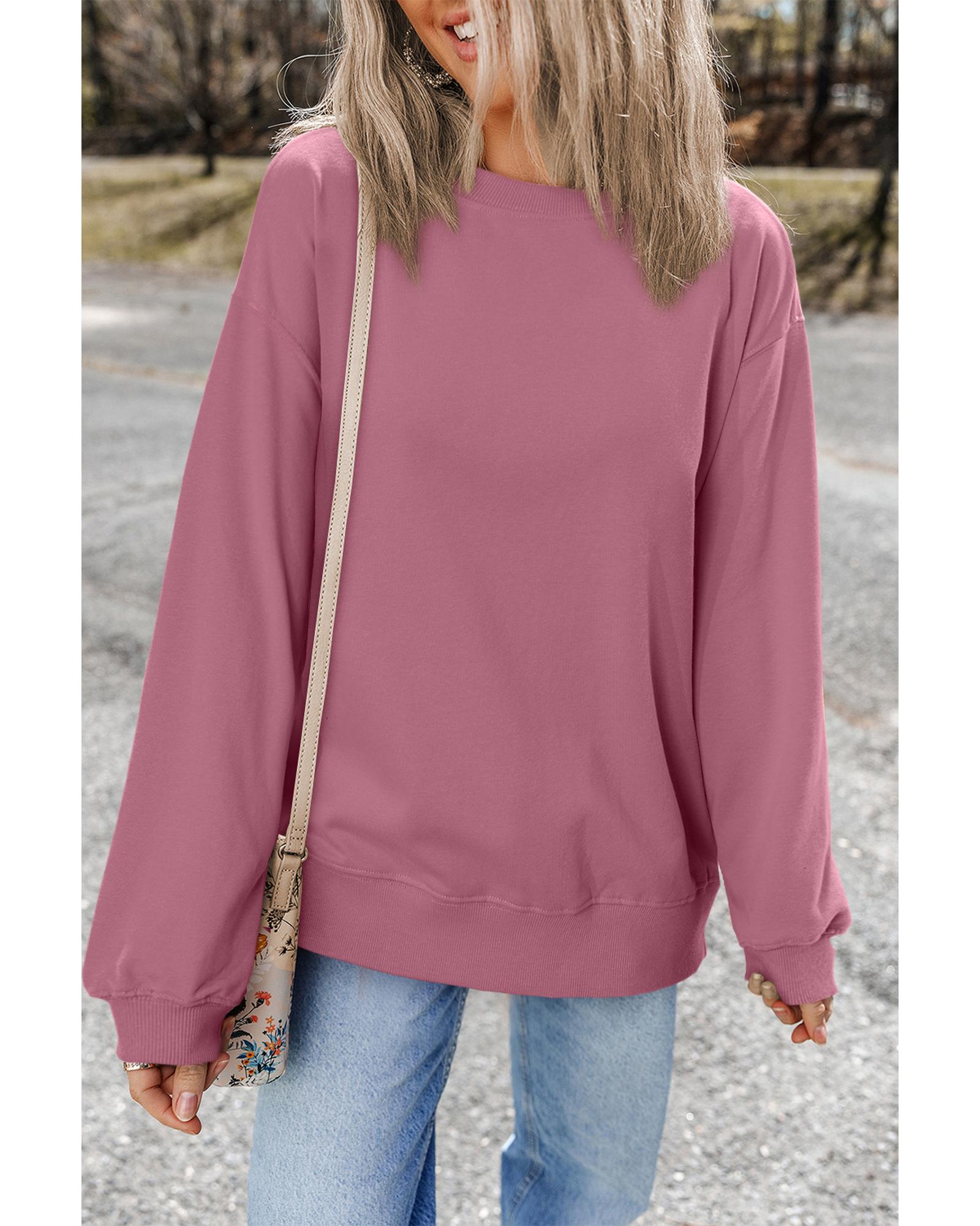 Valerian Plain Drop Shoulder Crewneck Pullover Sweatshirt - M 6