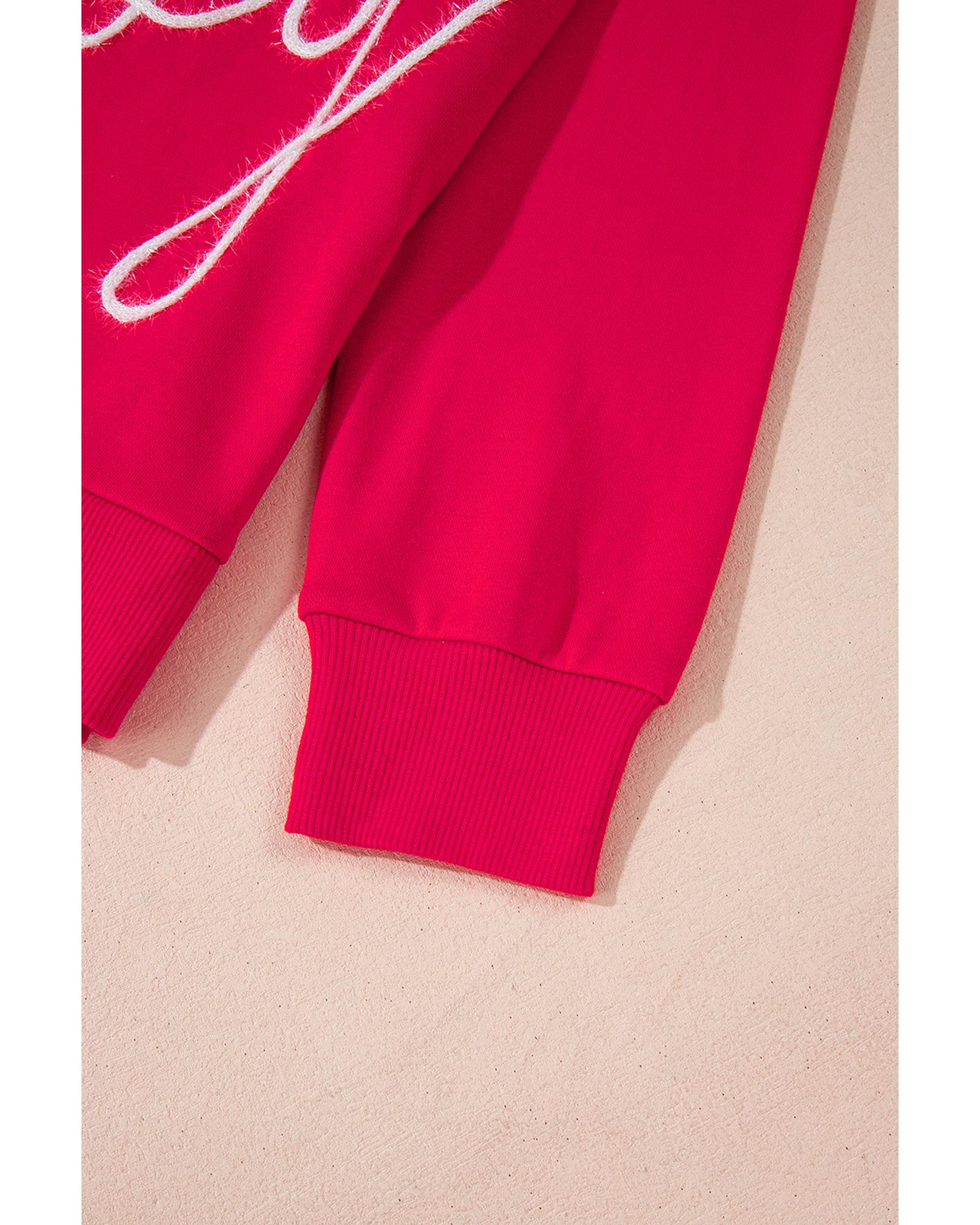 Fiery Red Christmas Santa Baby Tinsel Graphic Sweatshirt - M 3
