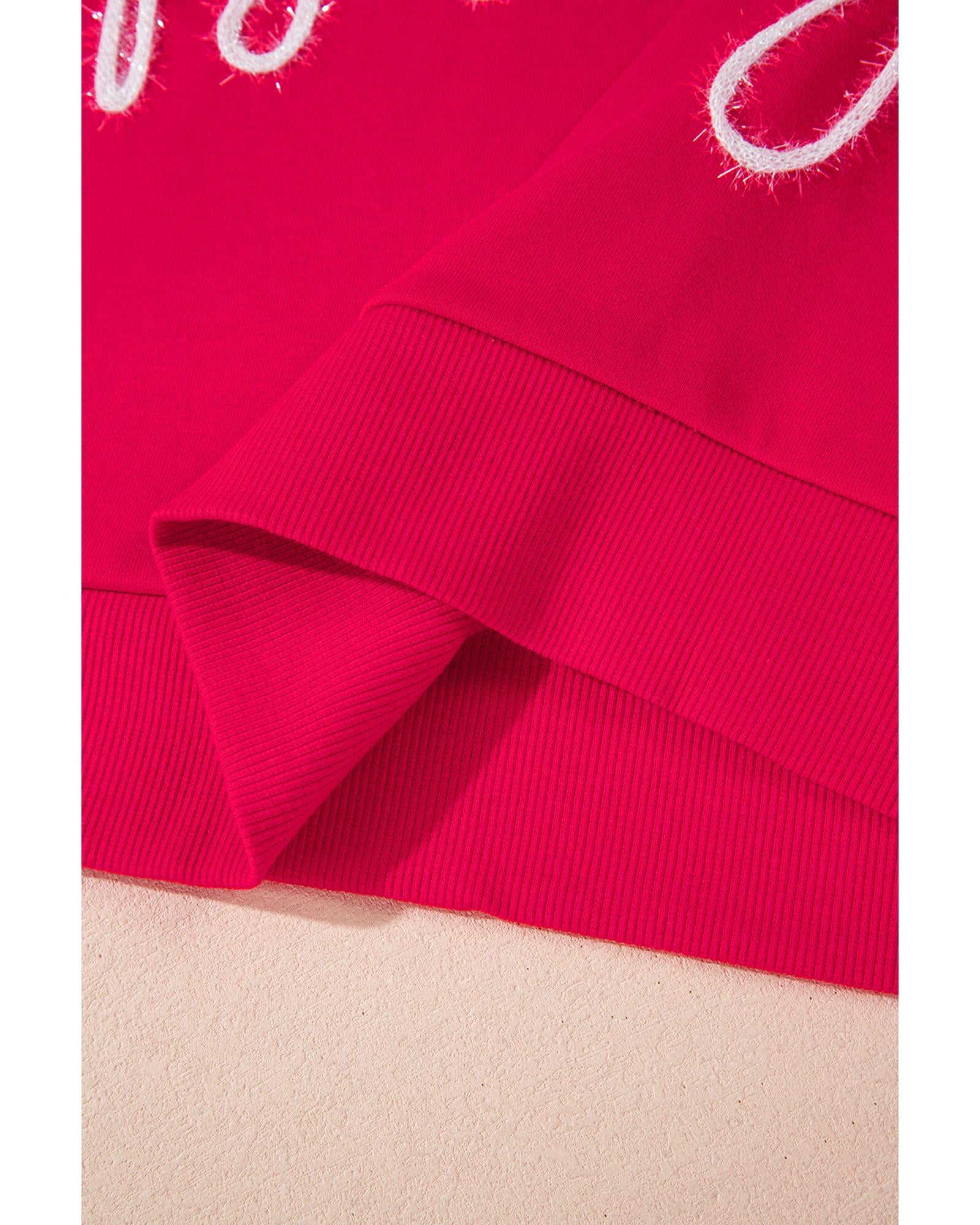 Fiery Red Christmas Santa Baby Tinsel Graphic Sweatshirt - S 8