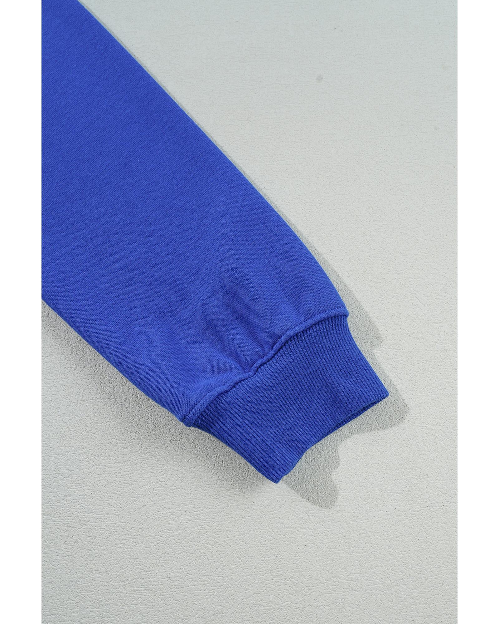 Dark Blue Game Day Crew Neck Graphic Pullover Sweatshirt - S 4