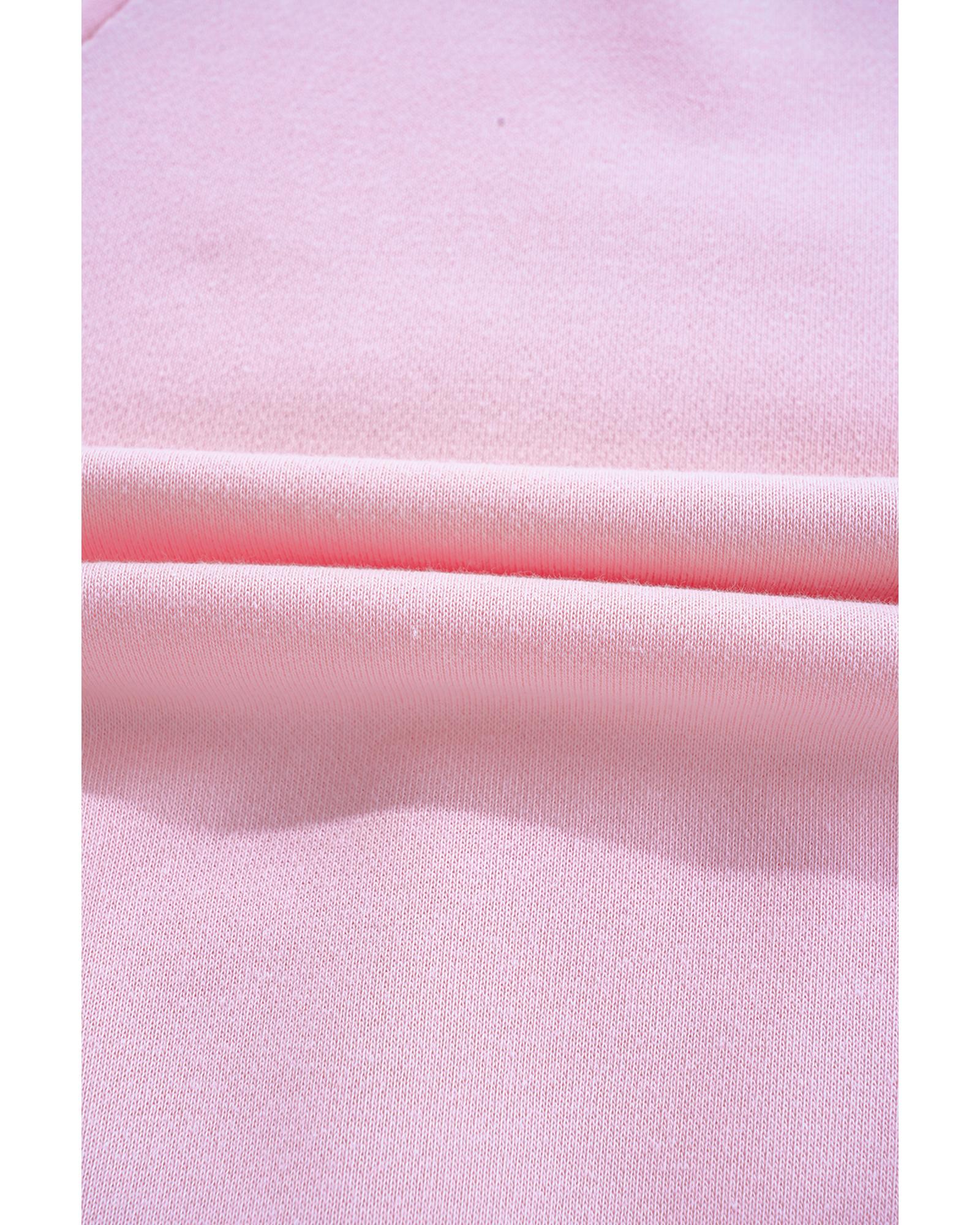 Pink Hugs and Kisses Pop Up Embroidered Raglan Sleeve Sweatshirt - S 6