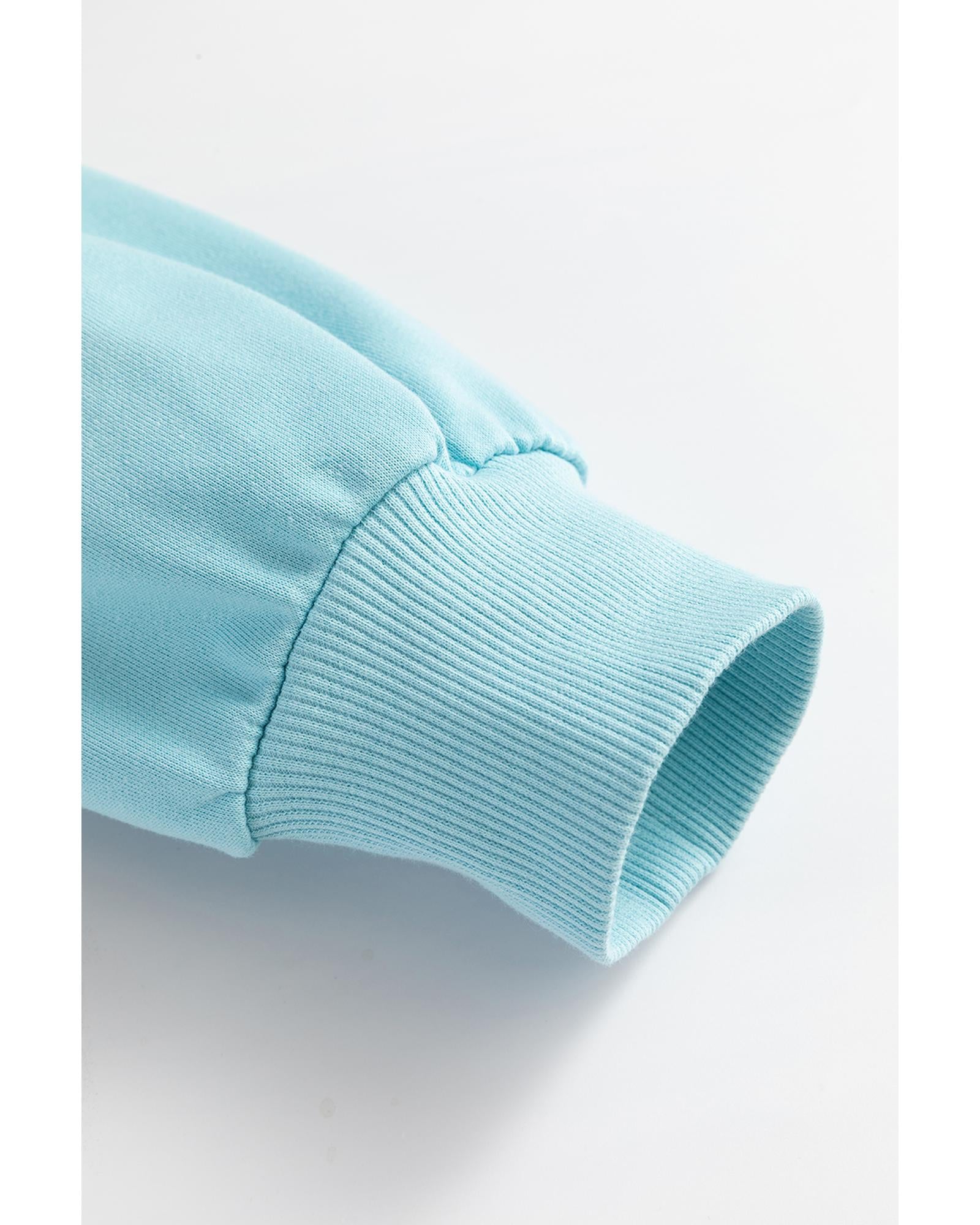 Beau Blue Sequined Bowknot Drop Shoulder Oversized Sweatshirt - M 7