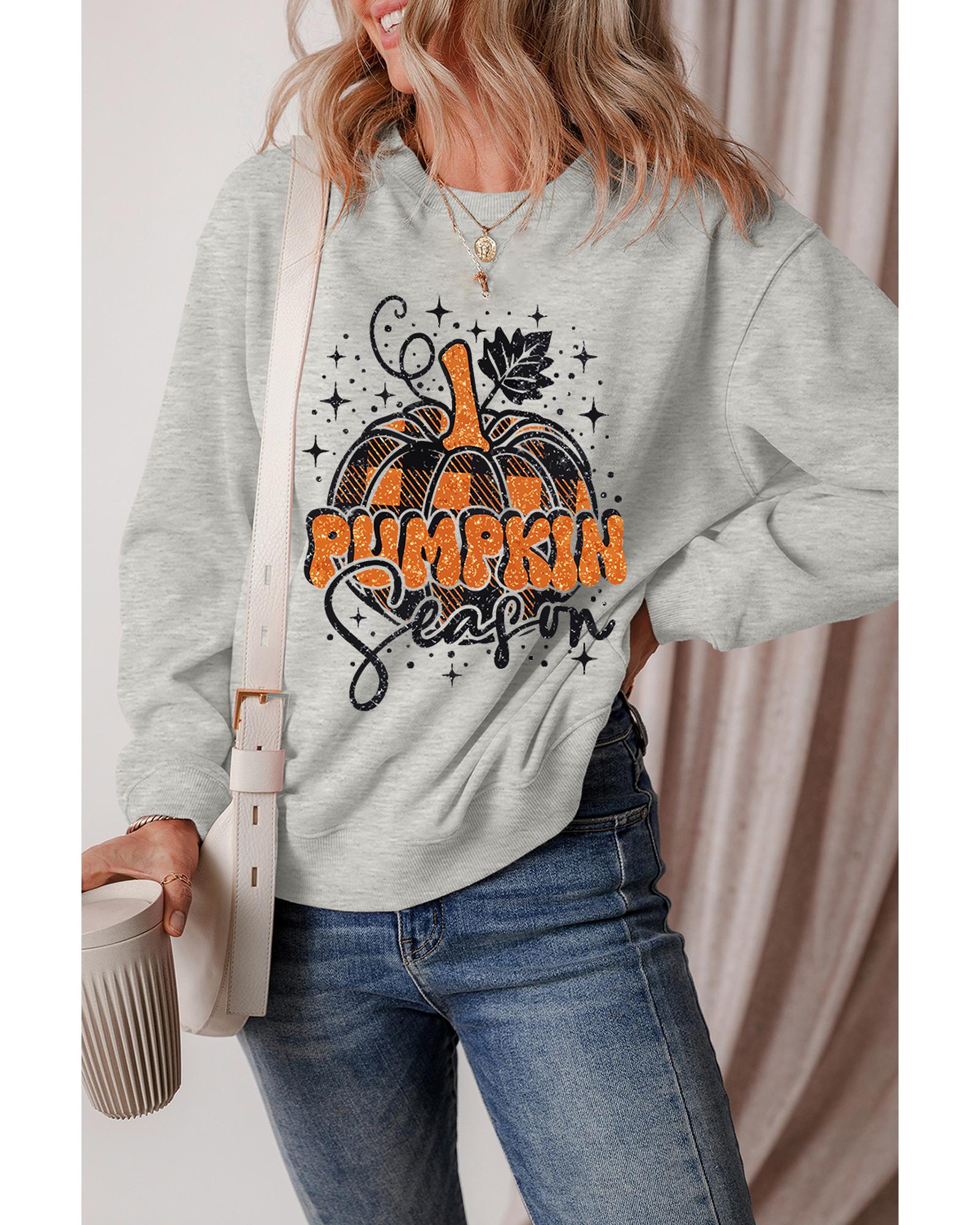 Gray Thanksgiving Pumpkin Season Drop Shoulder Sweatshirt - 2XL