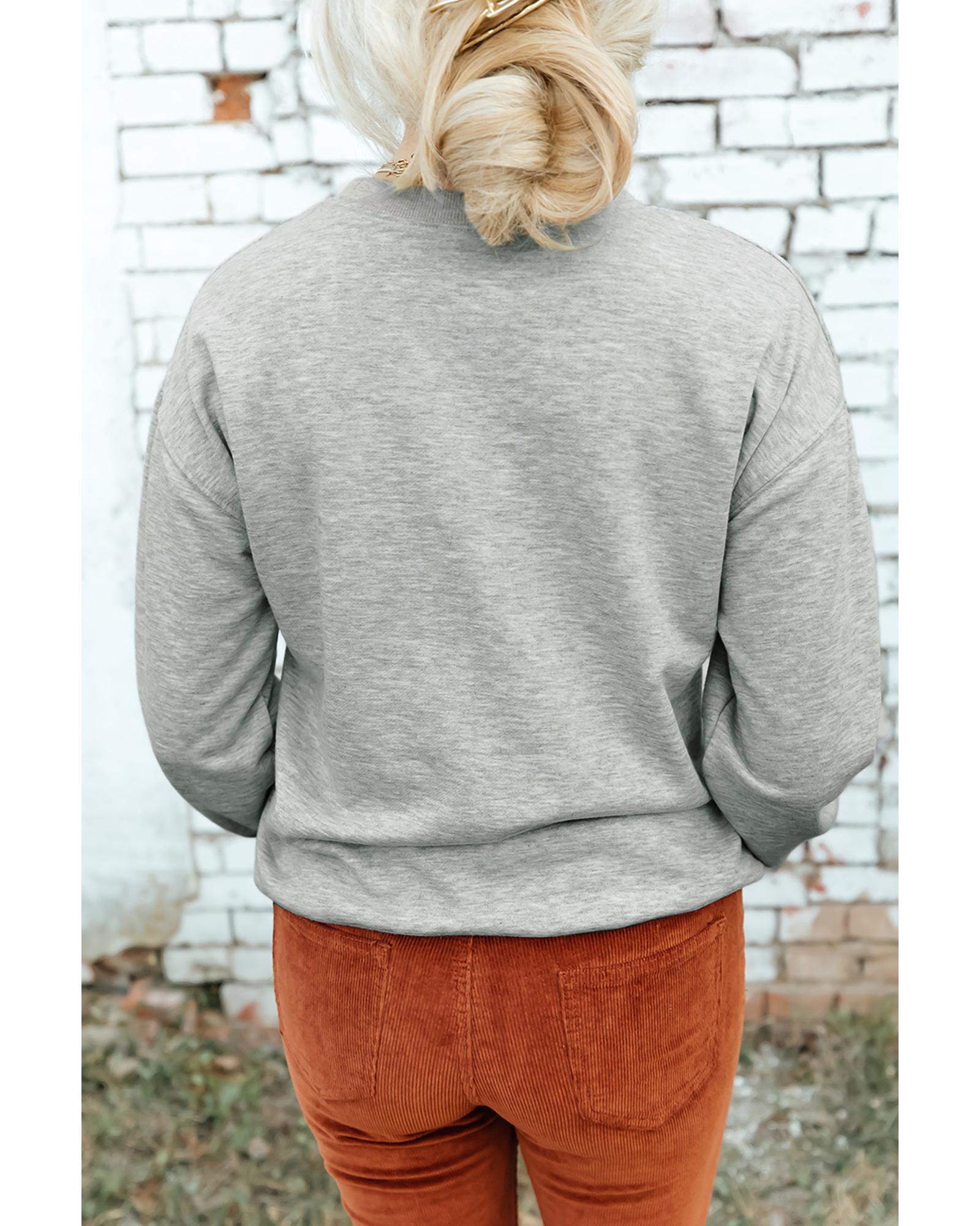 Gray GAME DAY Lightning Rugby Football Print Pullover Sweatshirt - S 8