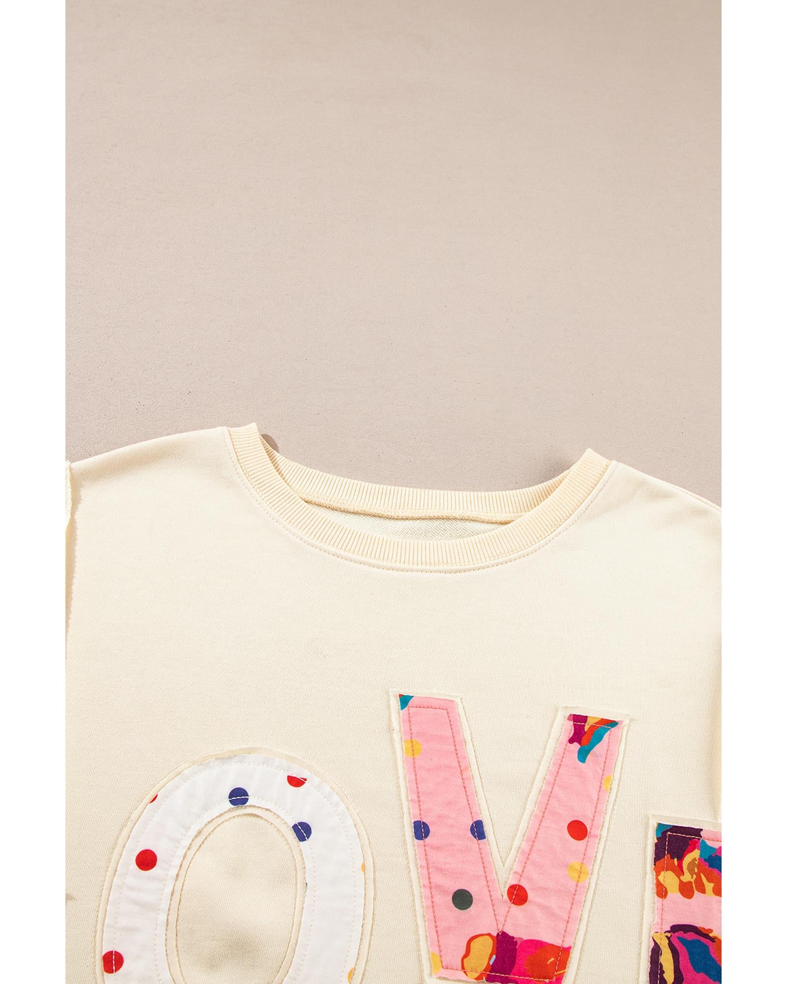 Apricot LOVE PATCH Graphic Oversized Sweatshirt - S 4