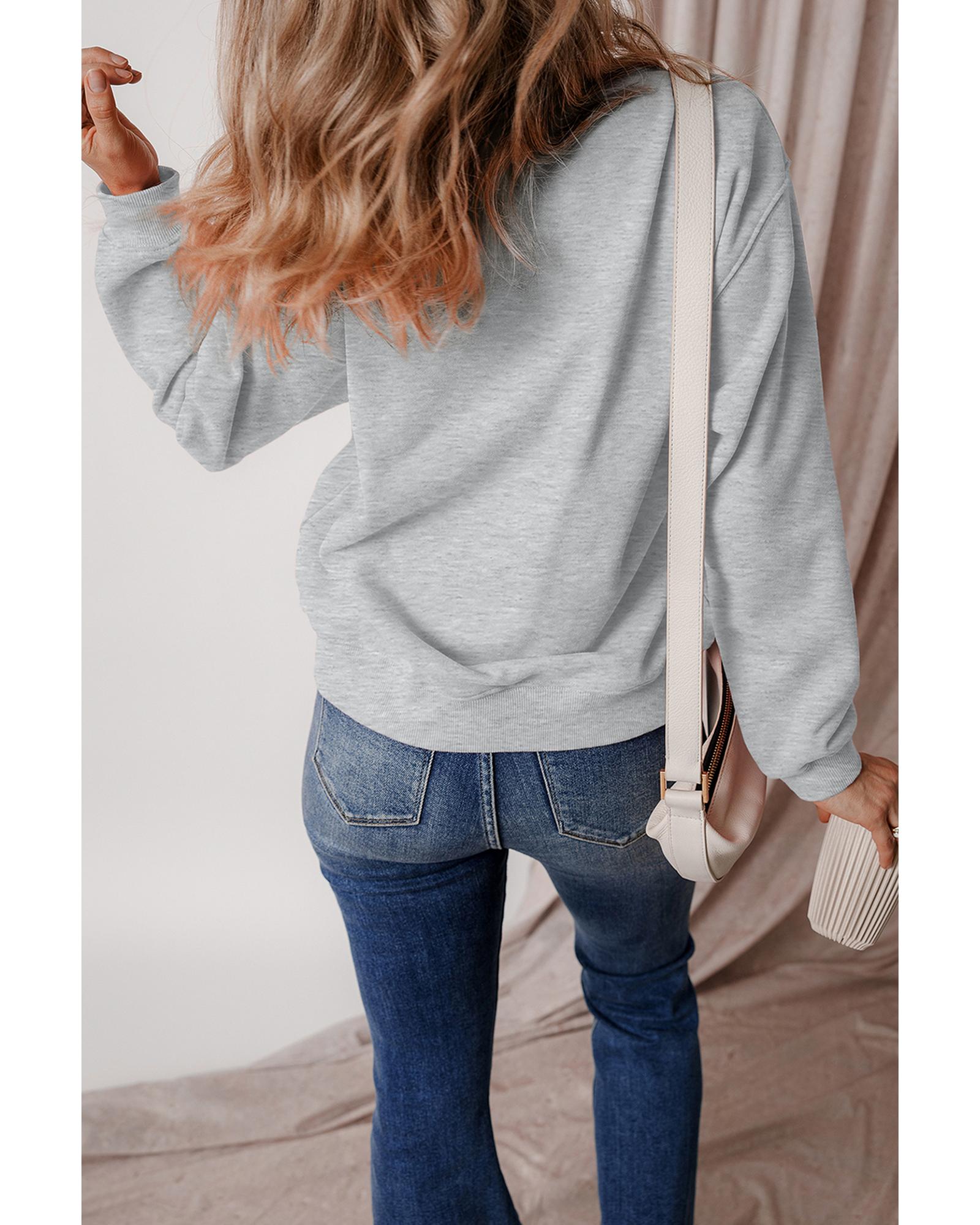 Gray Disco Ball Bowknot Pumpkin Graphic Crewneck Sweatshirt - XL 6