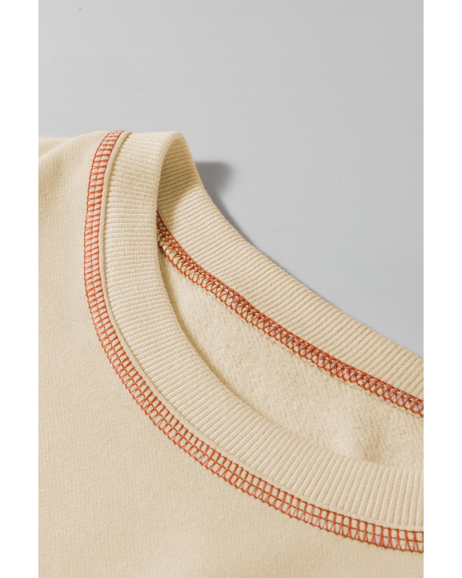 White Give Thanks to the LORD Graphic High Low Hem Loose Sweatshirt - L 5