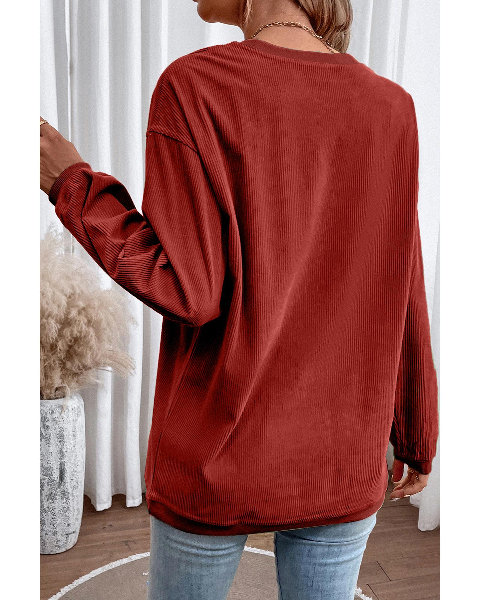 Racing Red MERRY Graphic Corded Christmas Sweatshirt - M 7