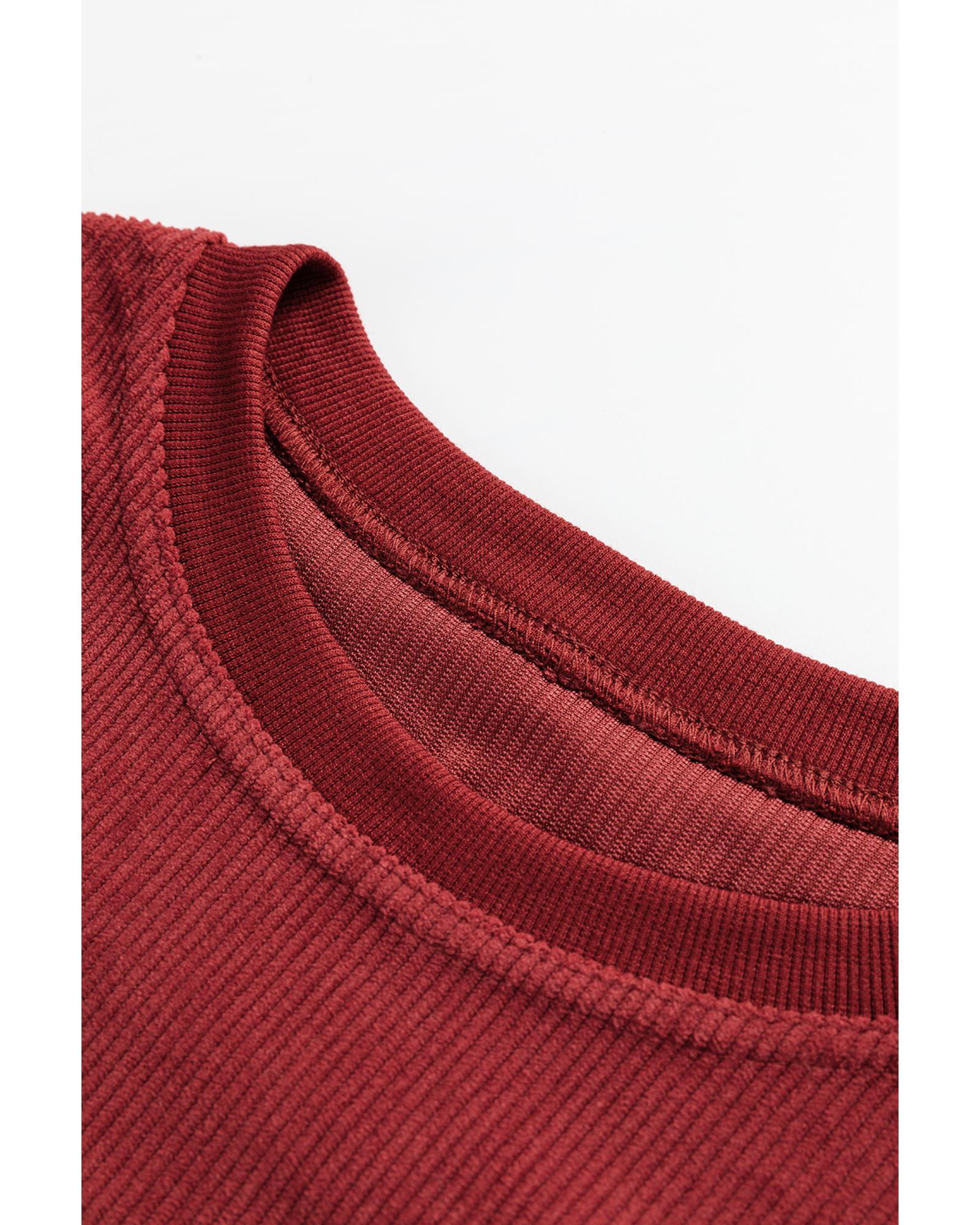 Racing Red MERRY Graphic Corded Christmas Sweatshirt - S 5