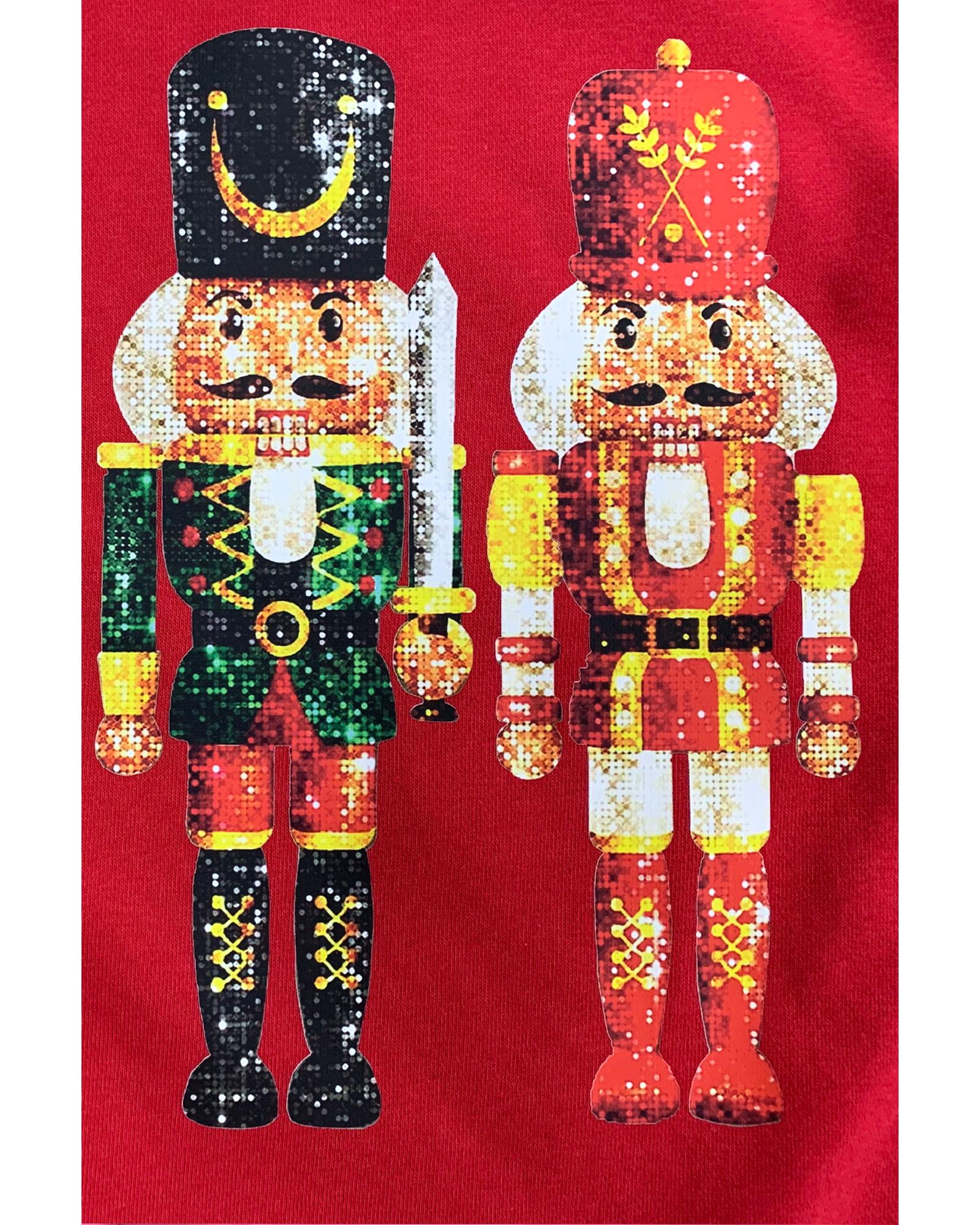 Red Christmas Metallic Nutcracker Graphic Crew Neck Sweatshirt - 2XL 7