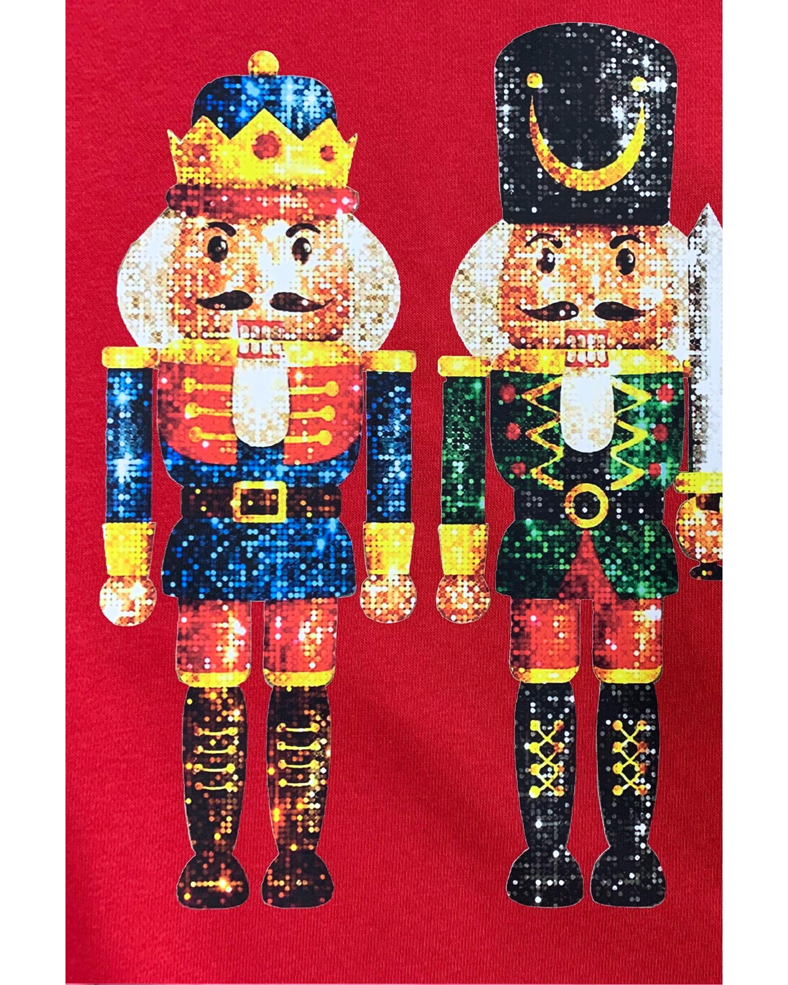 Red Christmas Metallic Nutcracker Graphic Crew Neck Sweatshirt - M 6