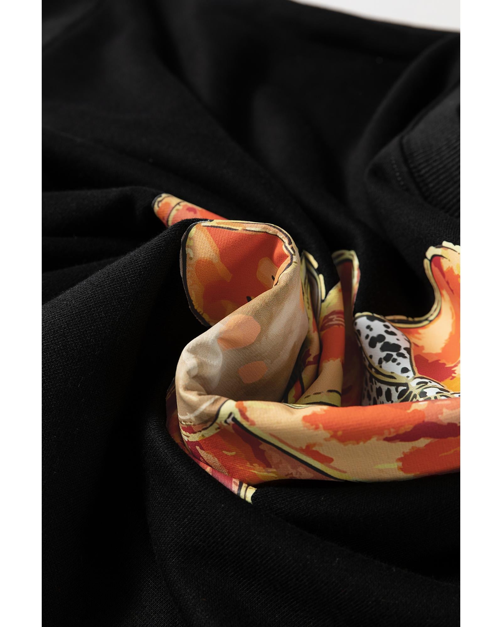 Black Thanksgiving Turkey Graphic Drop Shoulder Sweatshirt - M 4