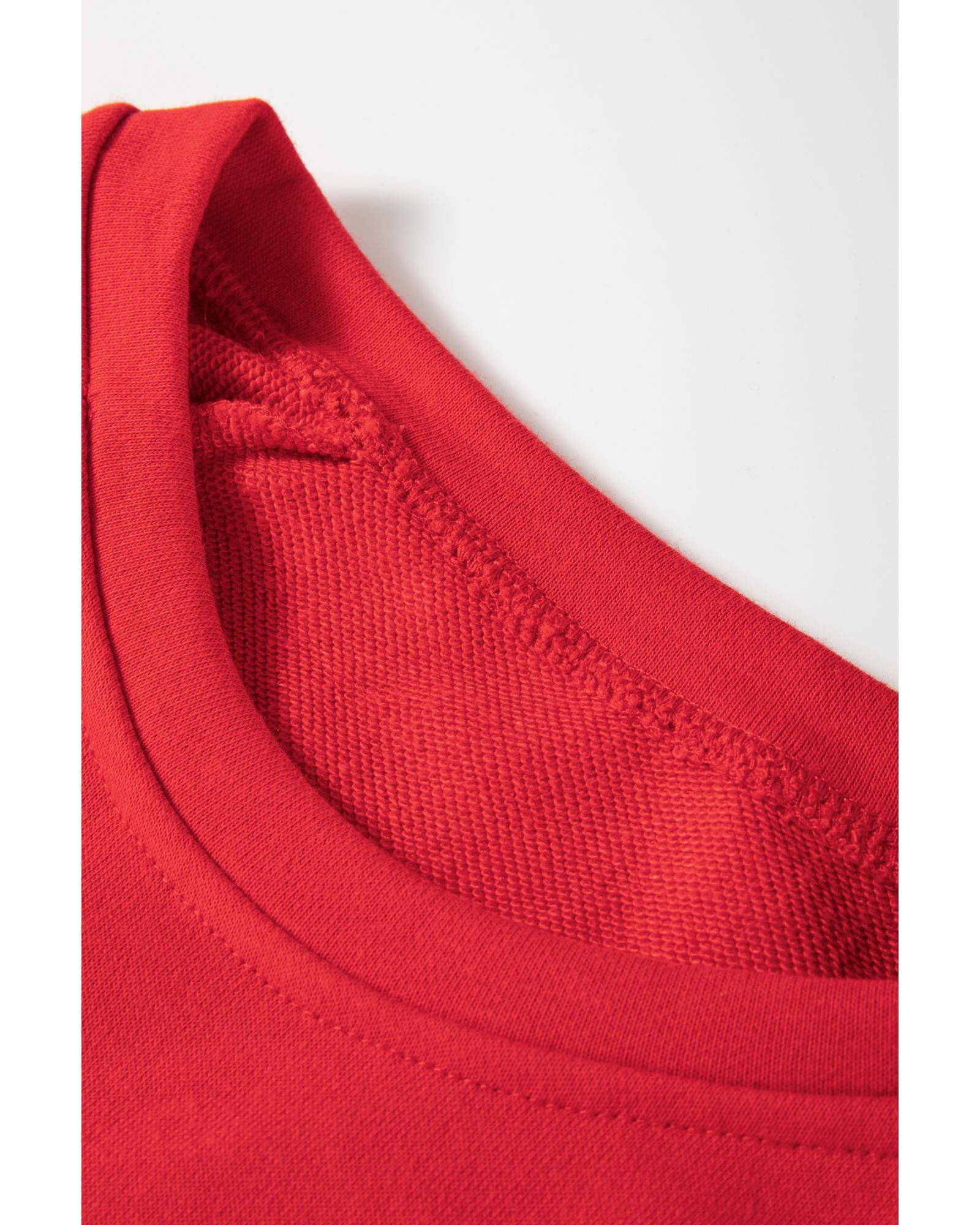 Red Santa Claus Graphic Crewneck Raglan Sleeve Christmas Sweatshirt - XL 4