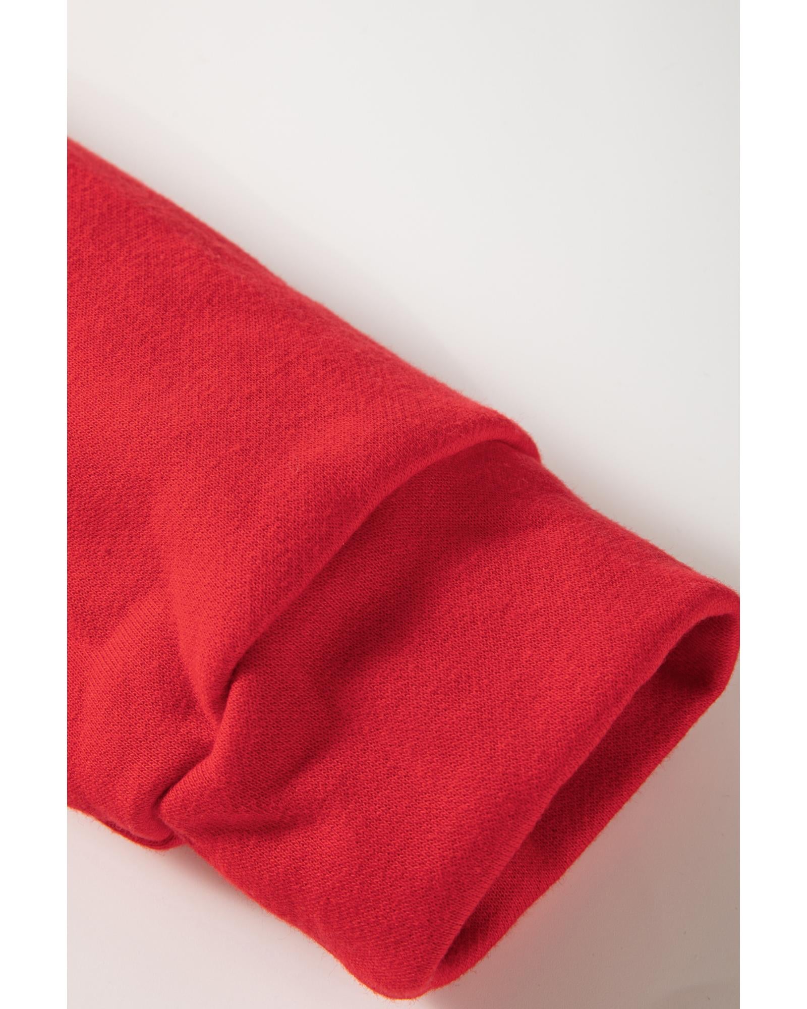 Red Santa Claus Graphic Crewneck Raglan Sleeve Christmas Sweatshirt - XL 5