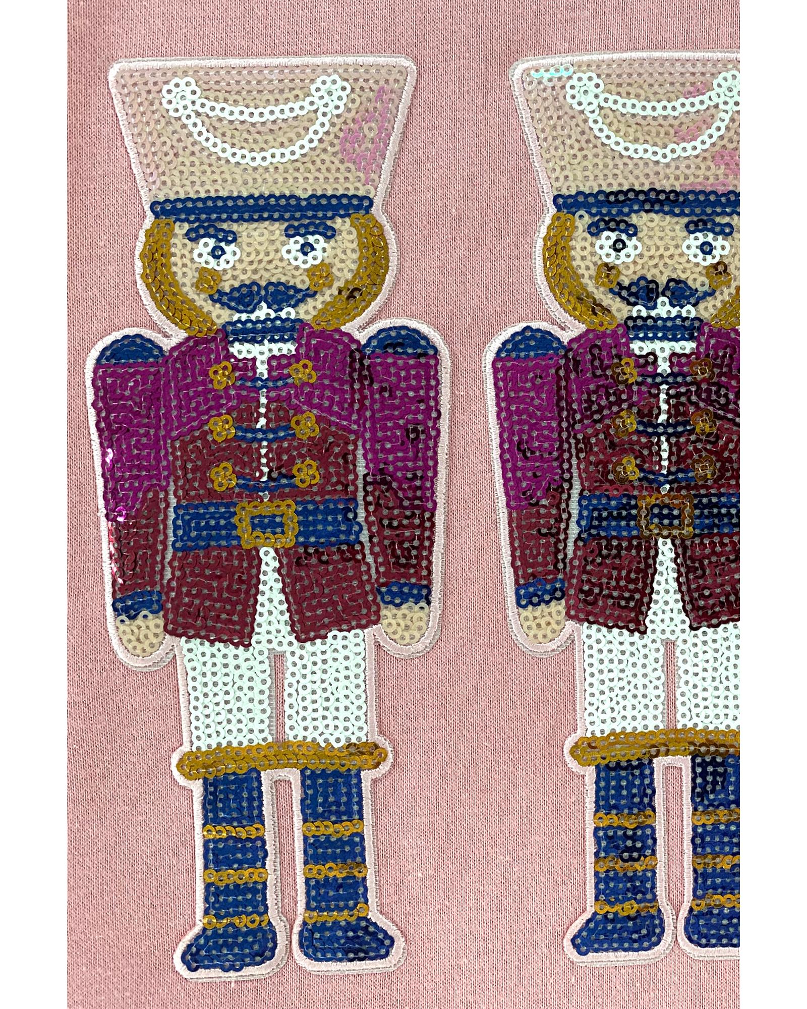 Pink Christmas Nutcracker Graphic Pullover Sweatshirt - L 6
