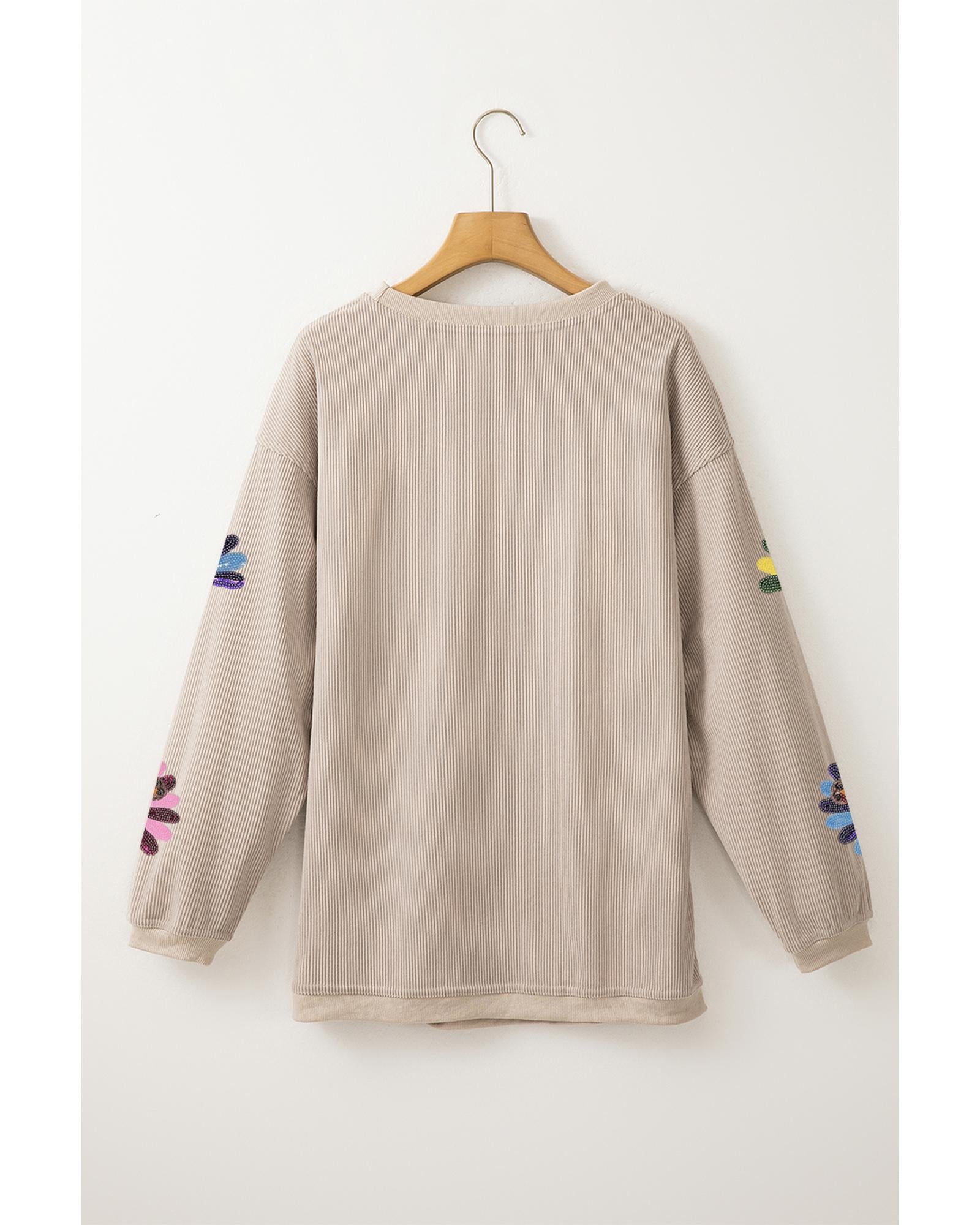 Smoke Gray Turkey Graphic Corded Baggy Sweatshirt - S 6