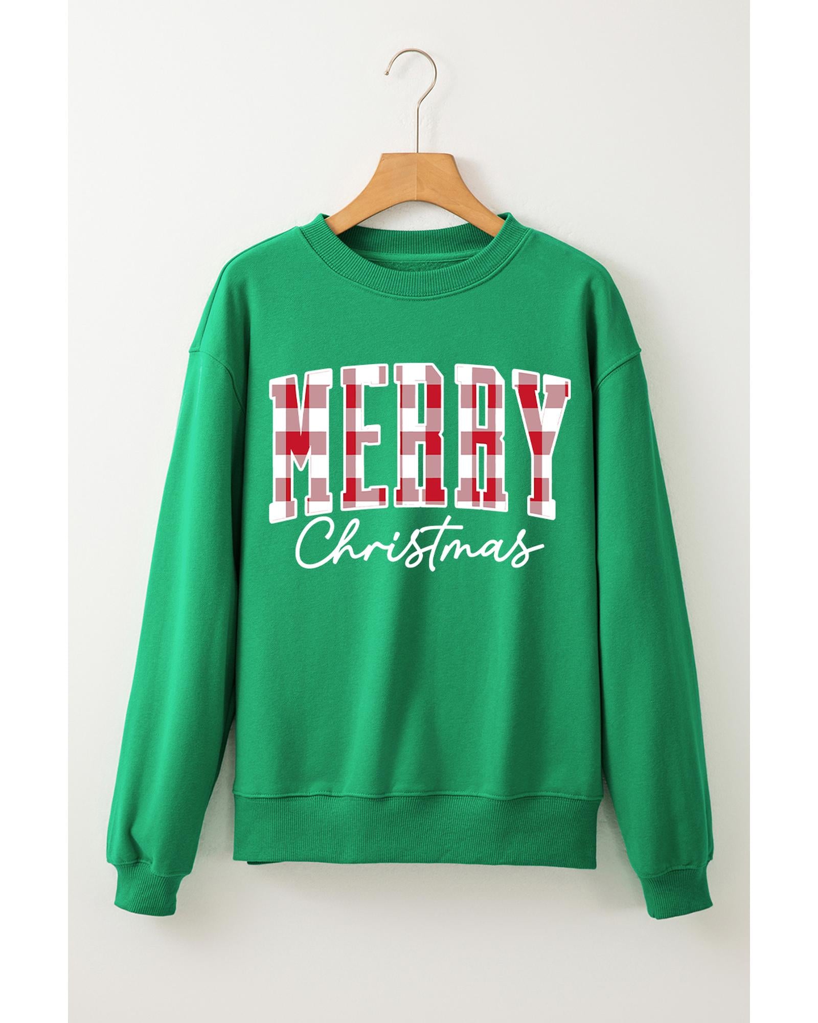 Dark Green Merry Christmas Heat Transfer Graphic Sweatshirt - 2XL 4