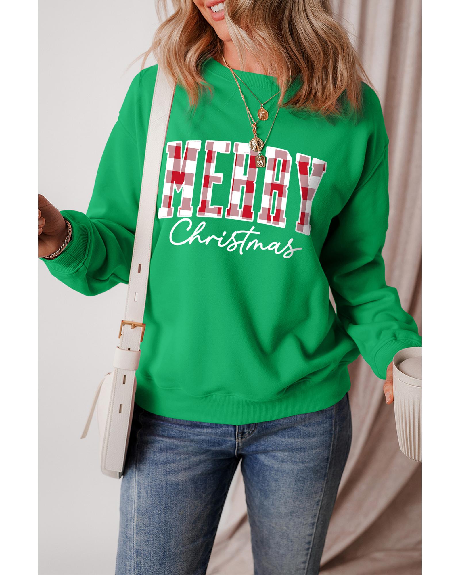Dark Green Merry Christmas Heat Transfer Graphic Sweatshirt - 2XL 5