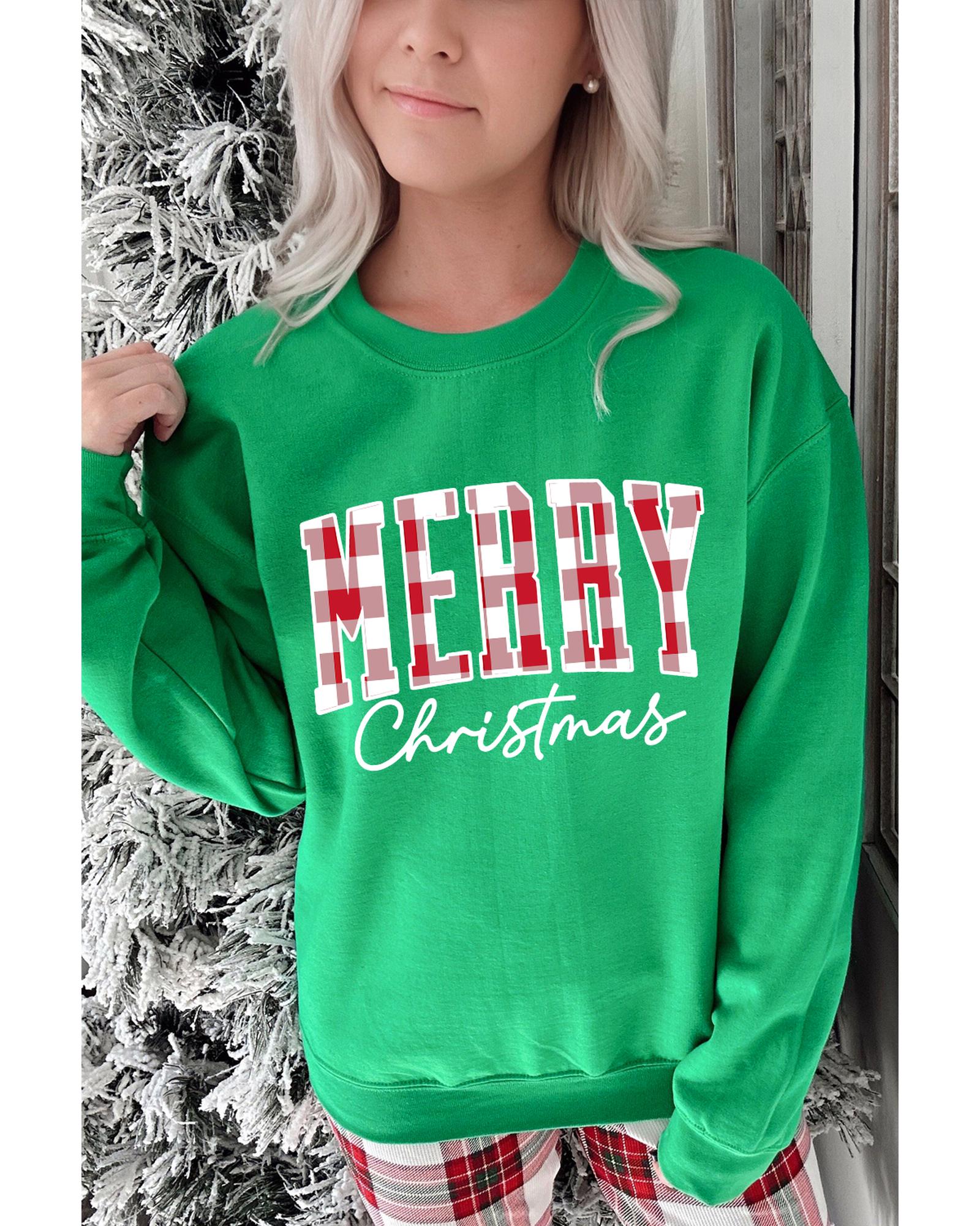 Dark Green Merry Christmas Heat Transfer Graphic Sweatshirt - 2XL 8