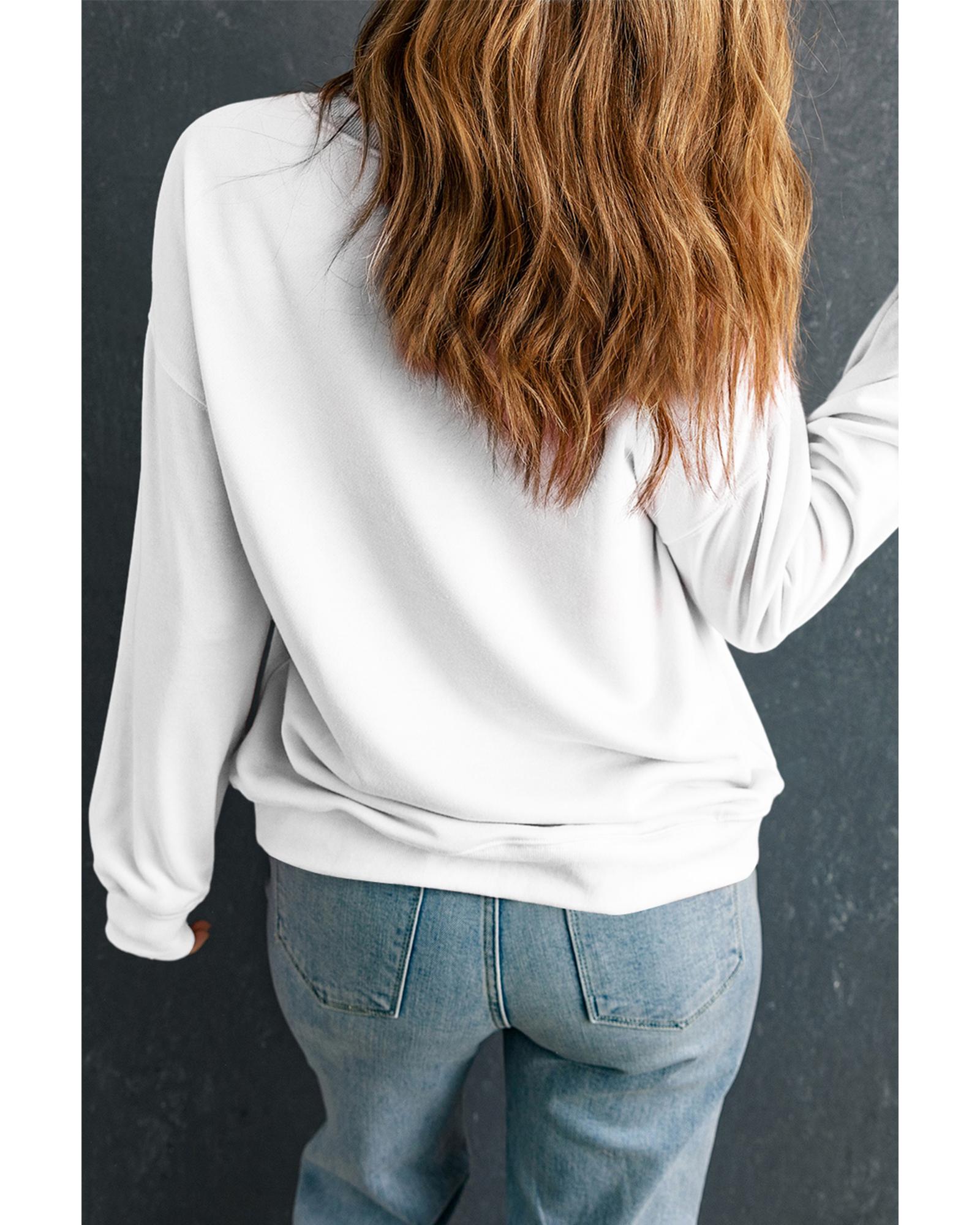 White CRAWFISH CLUB Printed Drop Shoulder Sweatshirt - XL 6