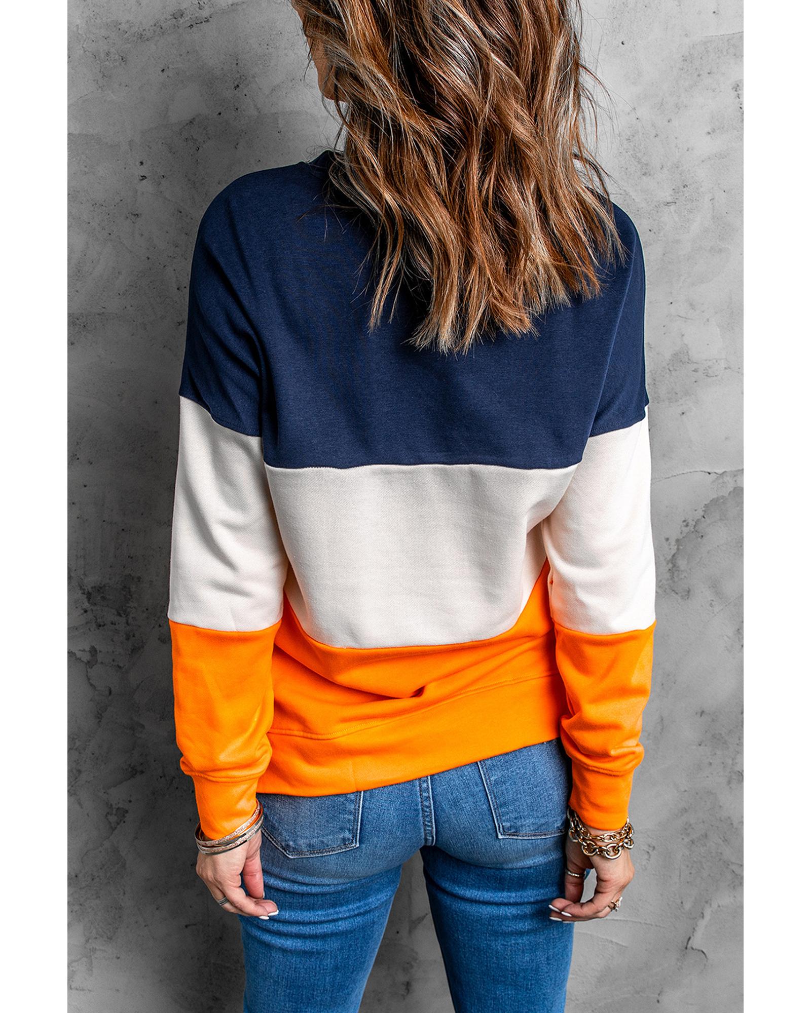 Azura Exchange Colorblock Sweatshirt with Contrast Stitching and Slits - 2XL 3