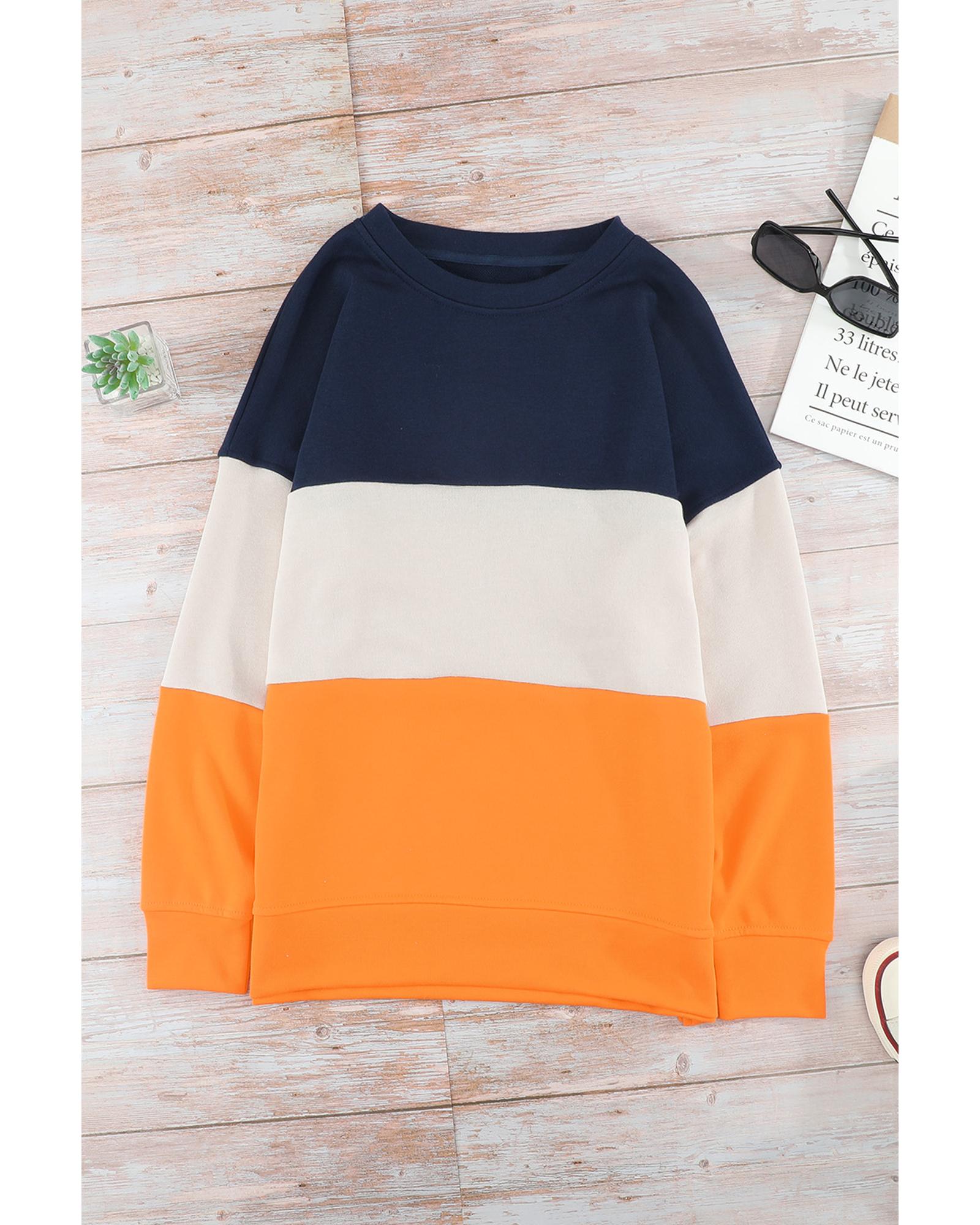 Azura Exchange Colorblock Sweatshirt with Contrast Stitching and Slits - 2XL 5