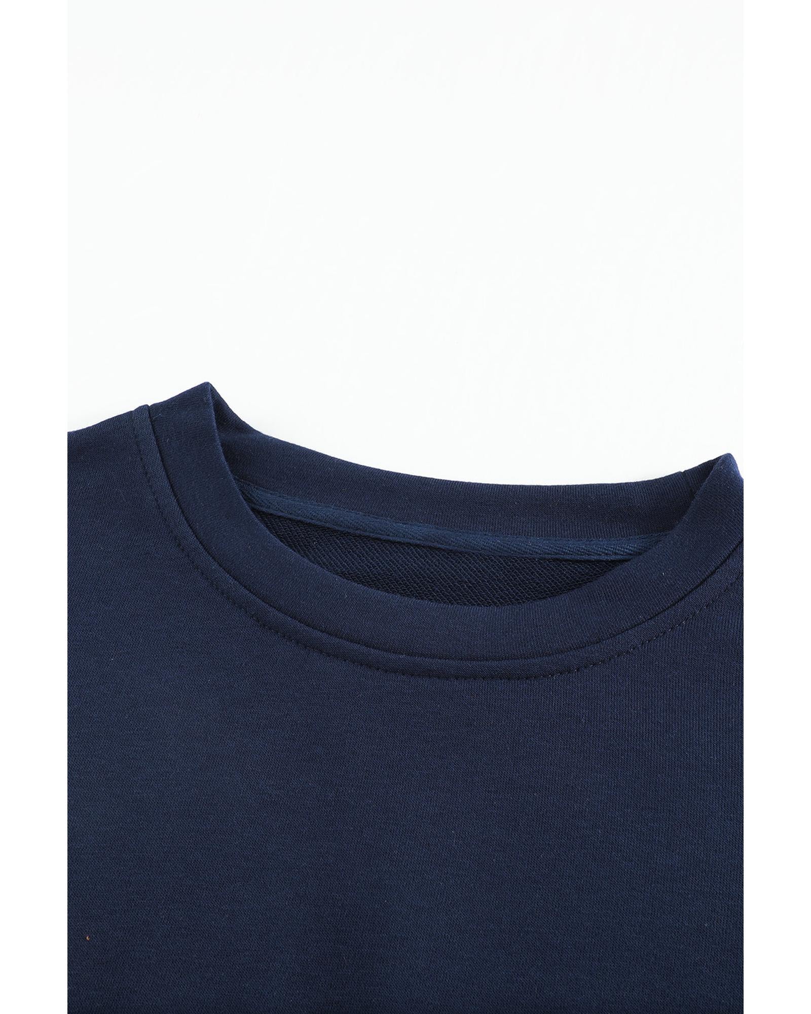Azura Exchange Colorblock Sweatshirt with Contrast Stitching and Slits - M 4