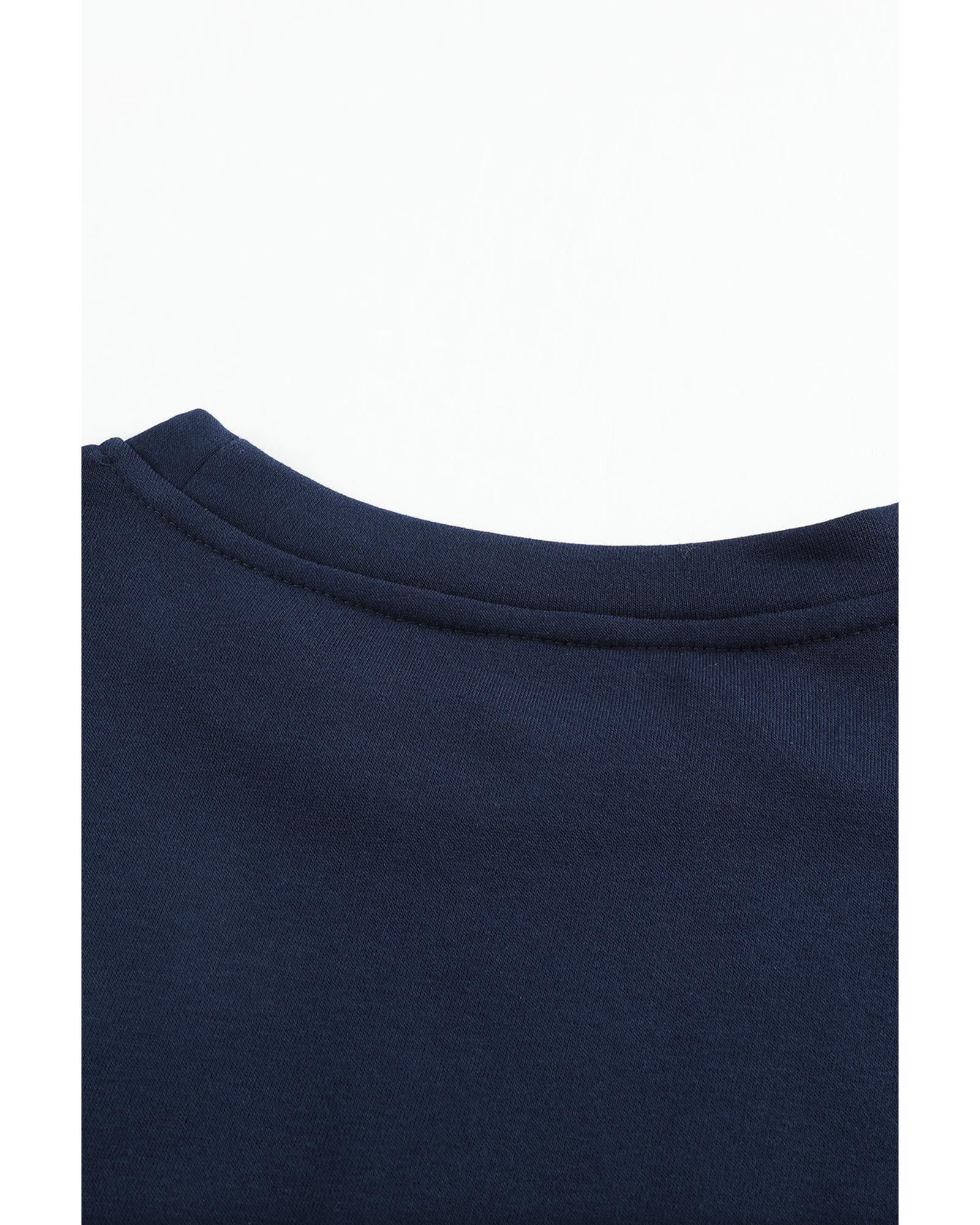 Azura Exchange Colorblock Sweatshirt with Contrast Stitching and Slits - M 8