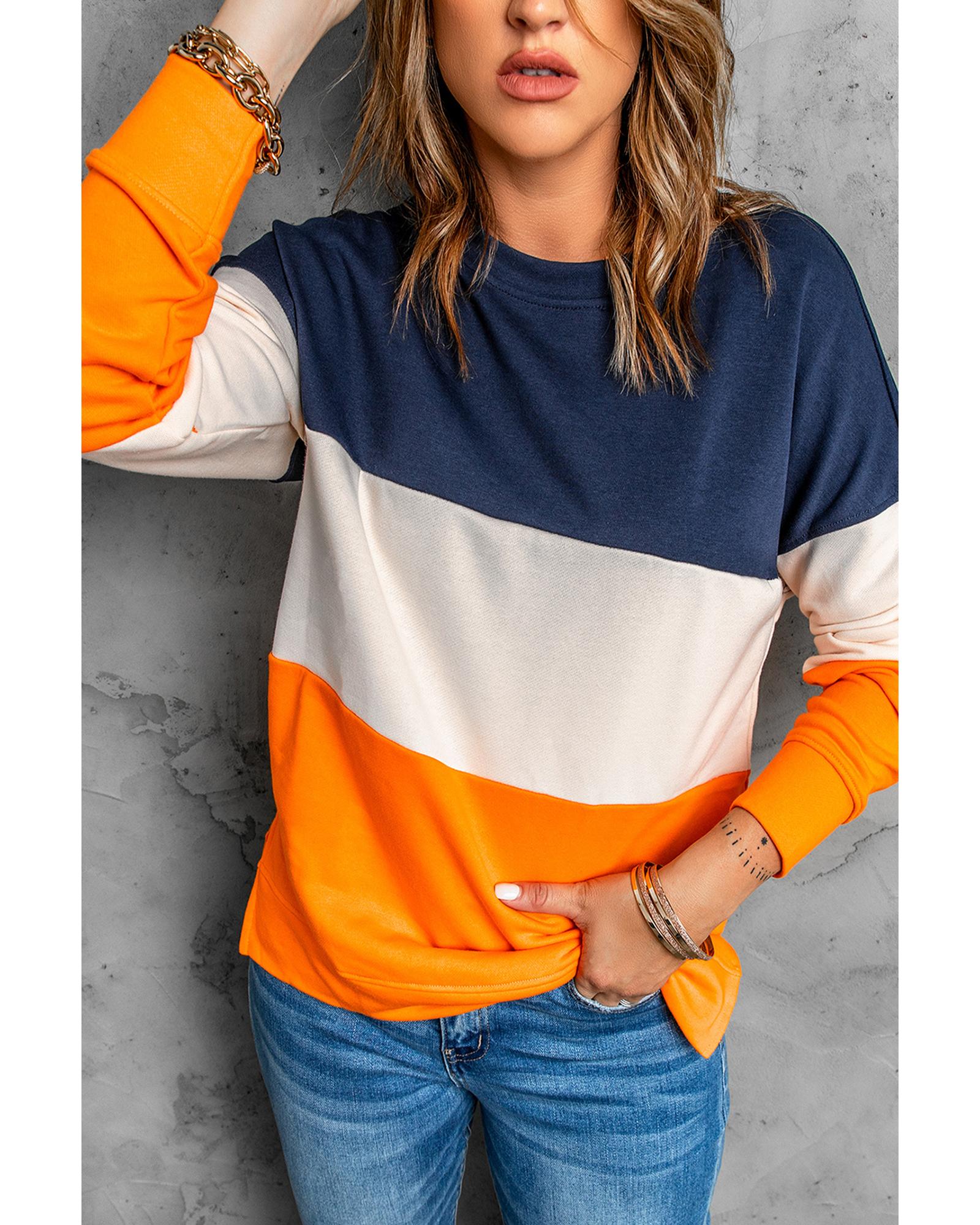 Azura Exchange Colorblock Sweatshirt with Contrast Stitching and Slits - XL 6