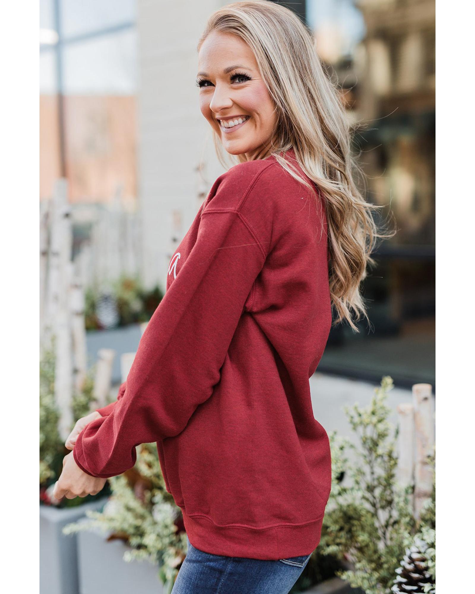 Azura Exchange Santa Baby Print Pullover Sweatshirt - M 8