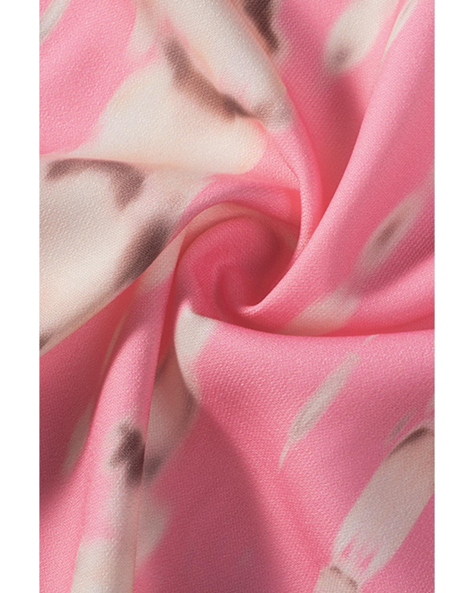 Pink Bohemian Tie Dye Oversize Long Kimono - One Size 6