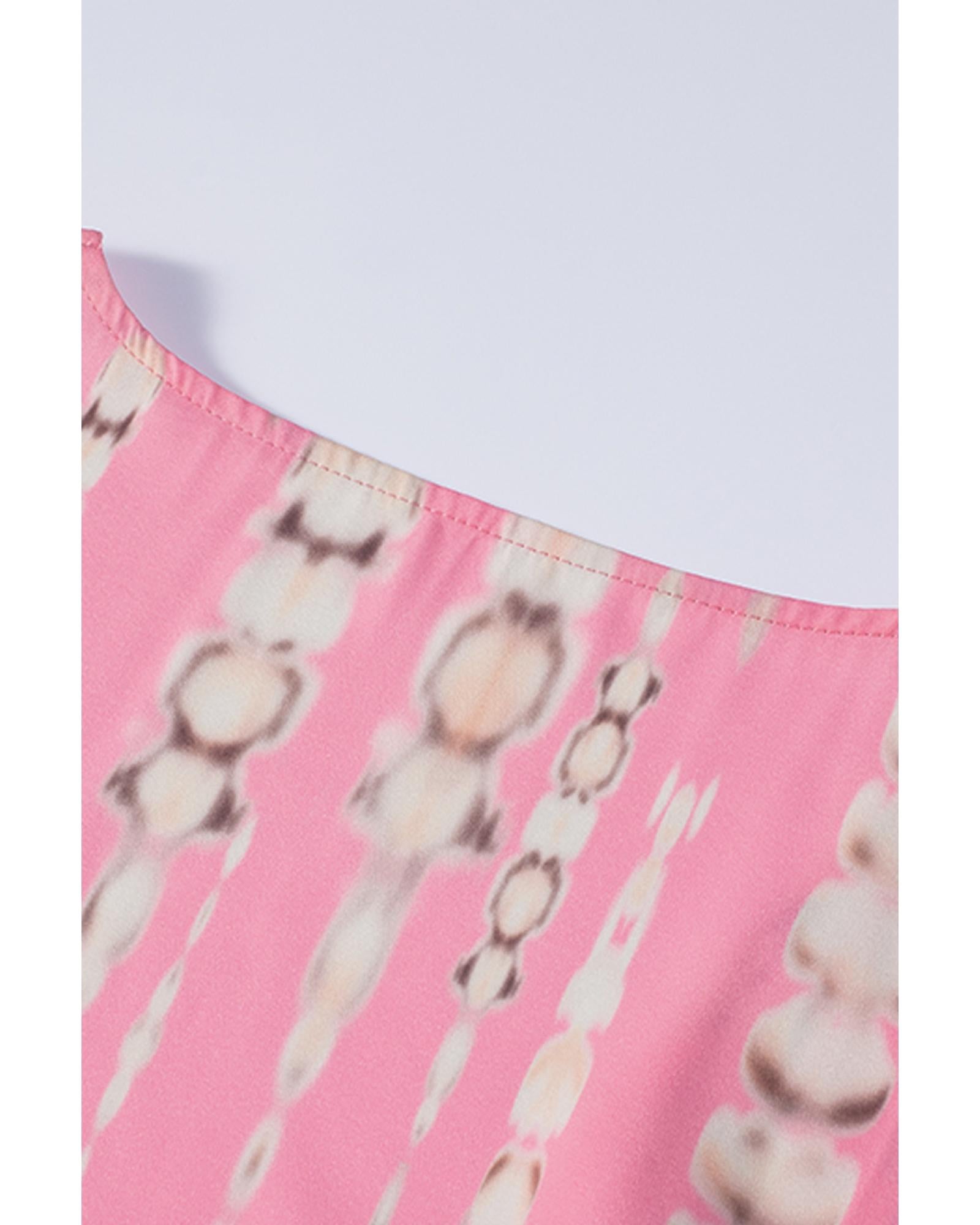 Pink Bohemian Tie Dye Oversize Long Kimono - One Size 8