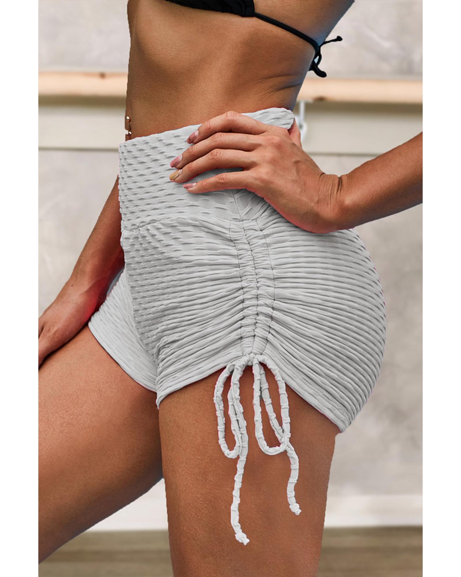 Gray Butt Lifting High Waist Yoga Shorts - L 5