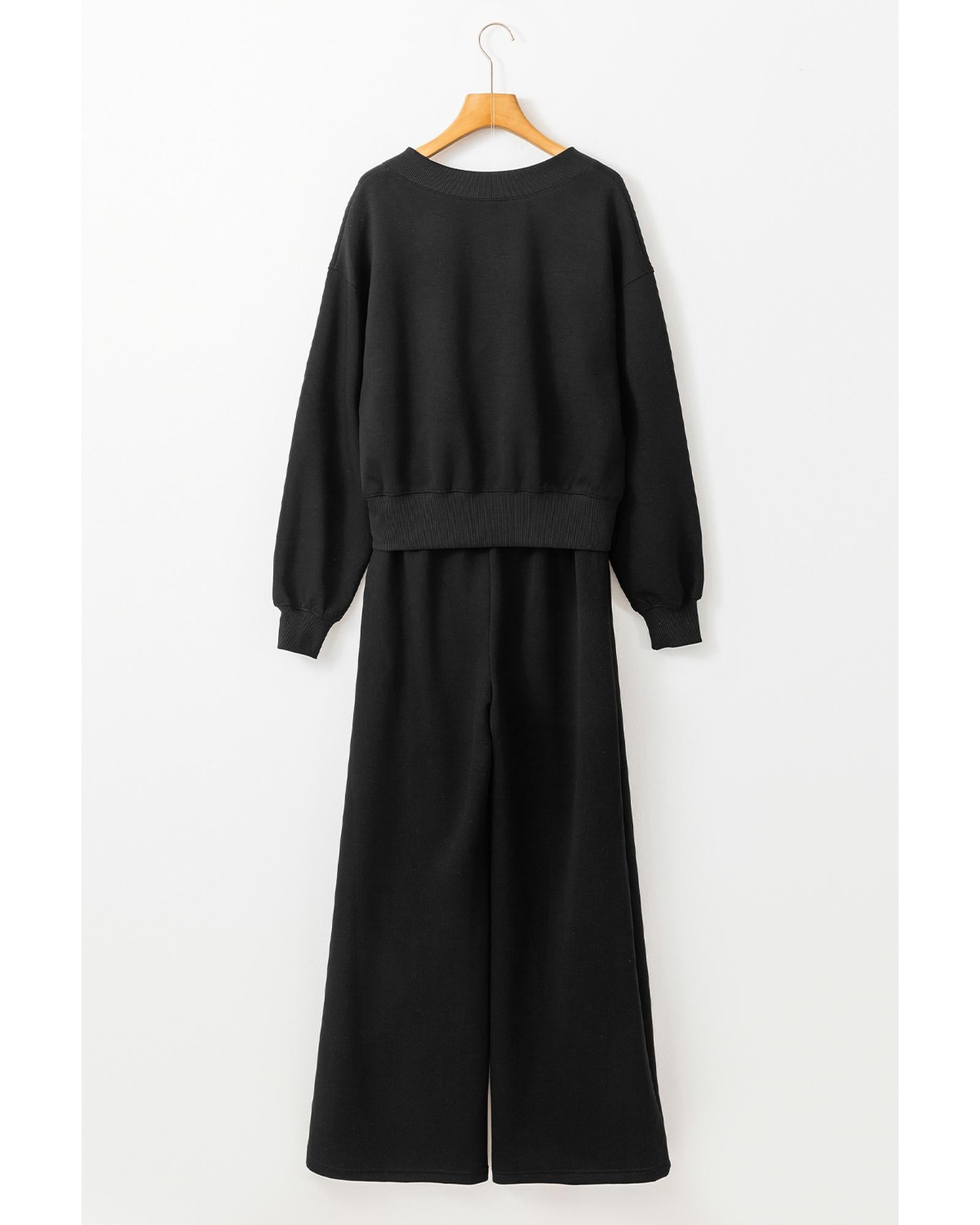 Black V Neck Cropped Seamed High Waist Sports Wear - S 8