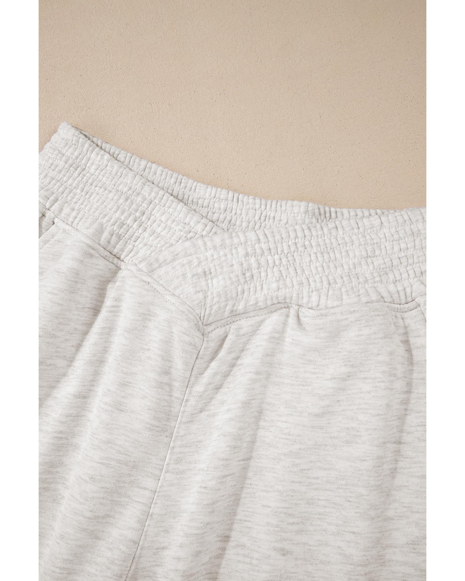 Light Grey Cross-Waist Wide Leg Lounge Pants - XL 6