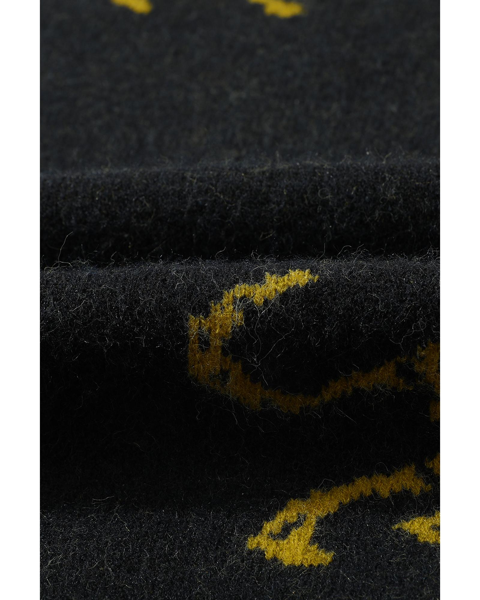Black Cheetah Pattern Knit Round Neck Sweater - XL 5
